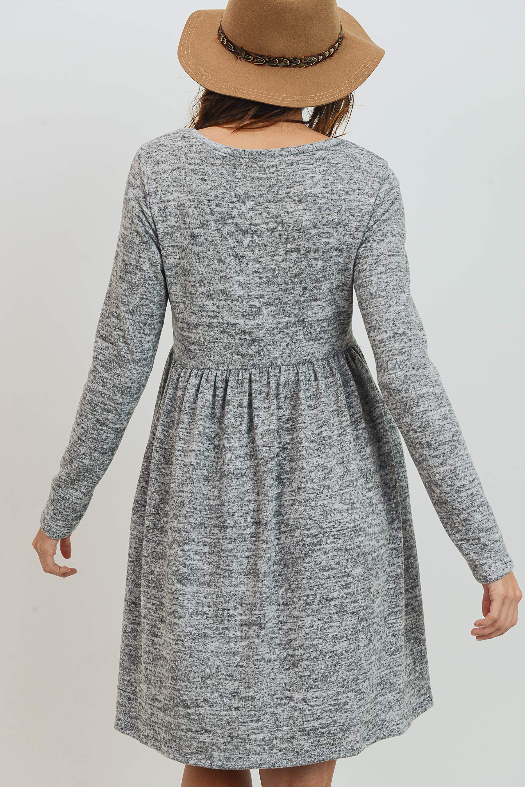 HELLO MIZ Women's Maternity Sweater Knit Dress with Pocket - Soft Stretchy Nursing Dress for Pregnancy & Breastfeeding - Perfect for Casual Wear, Office & Maternity Photos