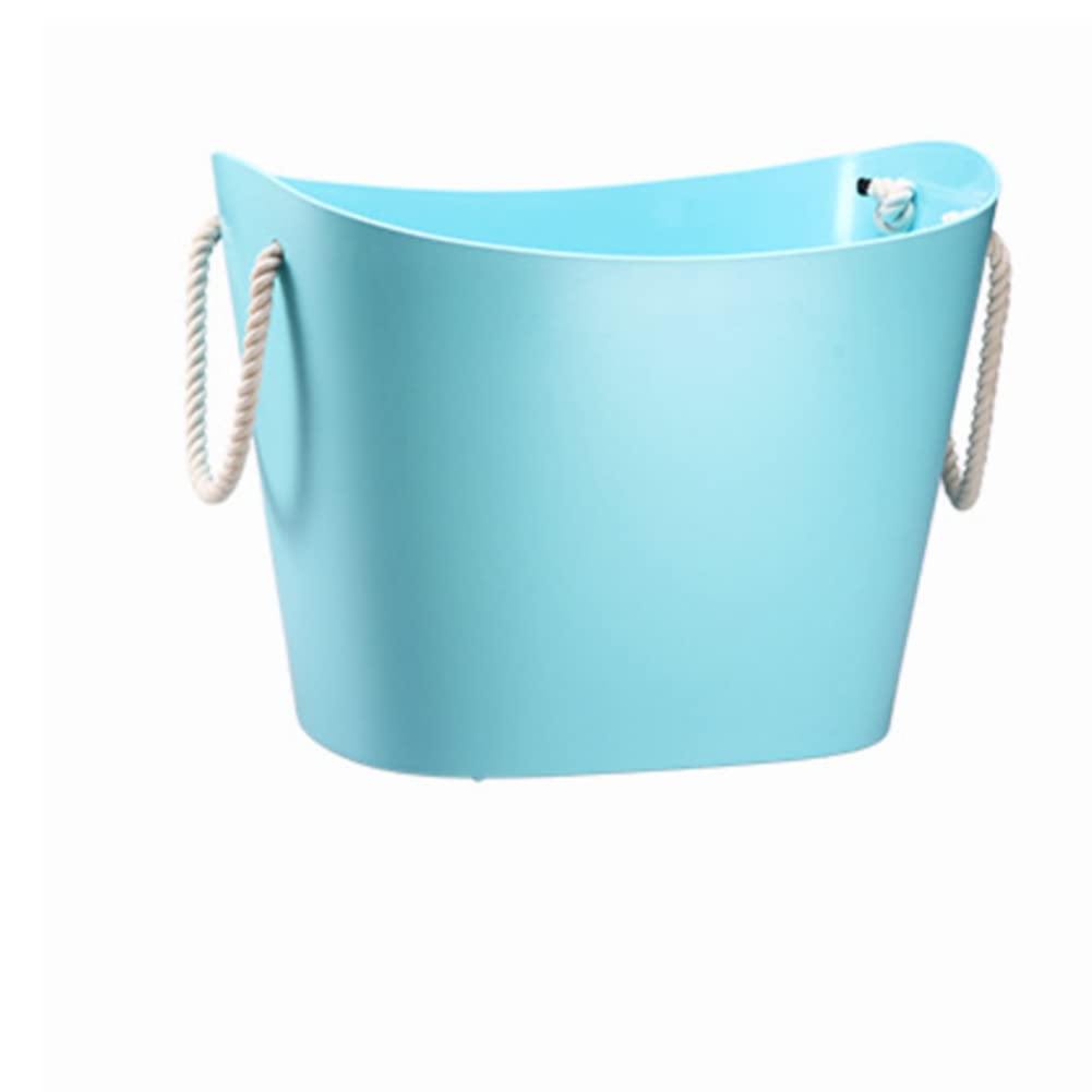 Eco-Friendly Cotton Rope Storage Basket with Handles - Plastic Laundry Hamper for Clothes, Toys, Shoes & Home Organization | Perfect for Bedroom, Bathroom & Kids Room Storage Solutions