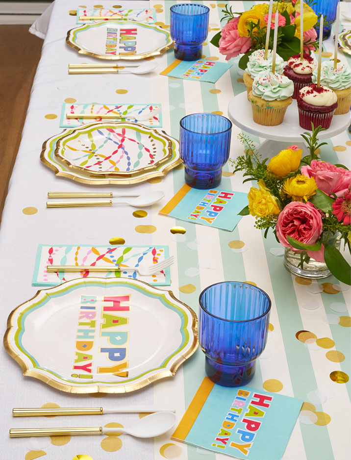 Elegant Bright Birthday Table Setting Decorations - Perfect for Party, Wedding & Celebration Decor