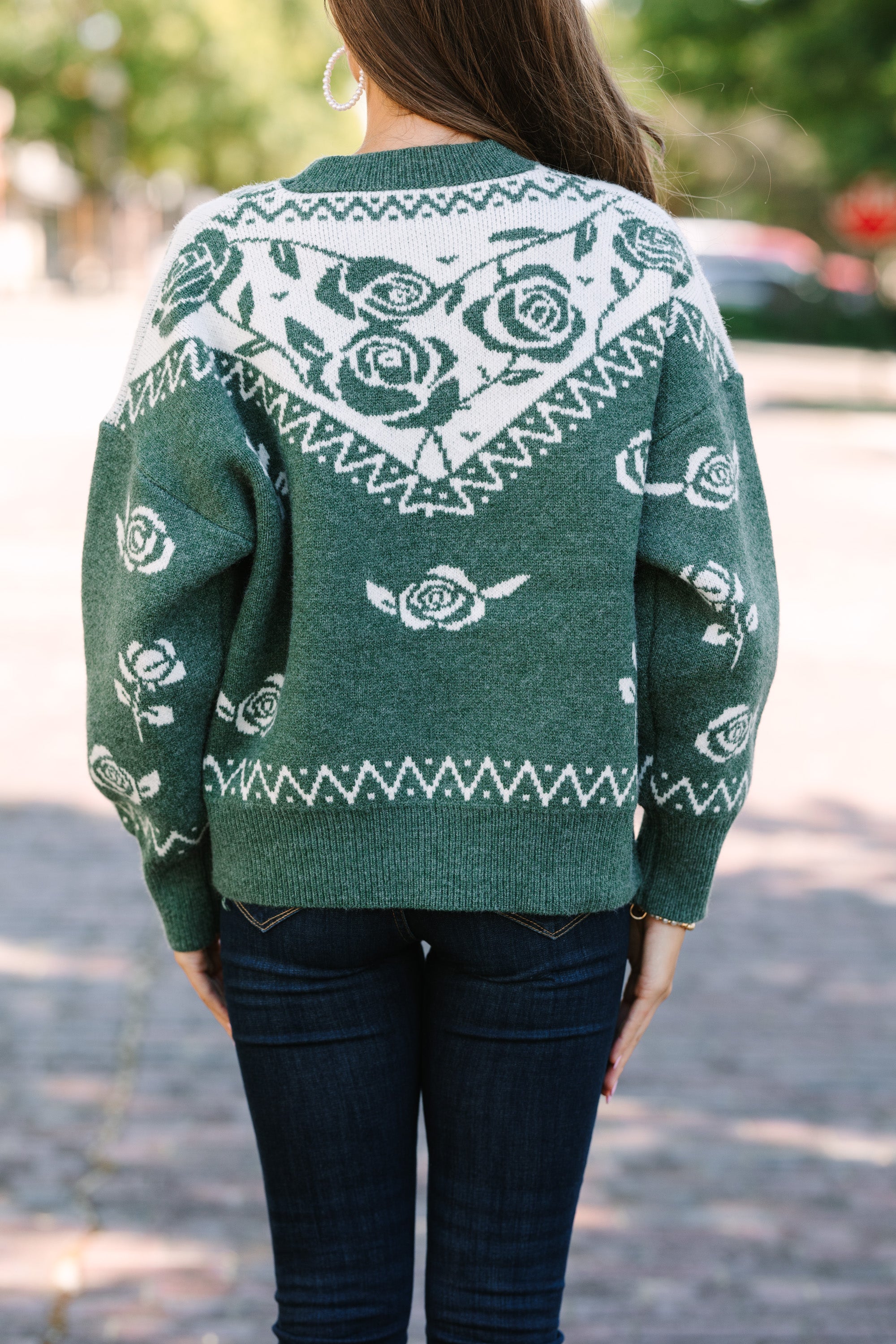 Stylish Emerald Green Sweater for Women | Soft & Comfortable Knit Pullover | Perfect for Fall & Winter Outfits, Office Wear & Casual Dates
