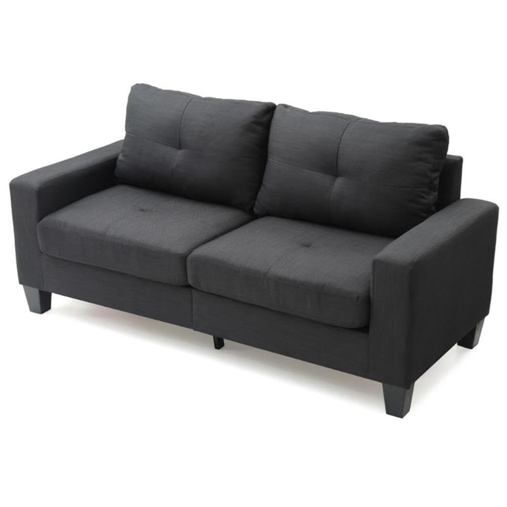 Glory Furniture Newbury Twill Fabric Modular Sofa in Black - Modern Sectional Couch for Living Room, Lounge & Home Theater