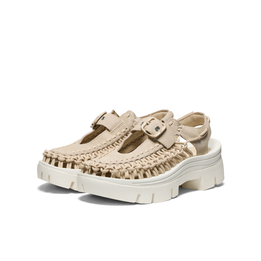 Unisex UNEEK PLT Mary Jane Sneakers - Comfortable Casual Shoes for Women & Men in Safari/Star White | Perfect for Walking, Office Wear & Everyday Fashion