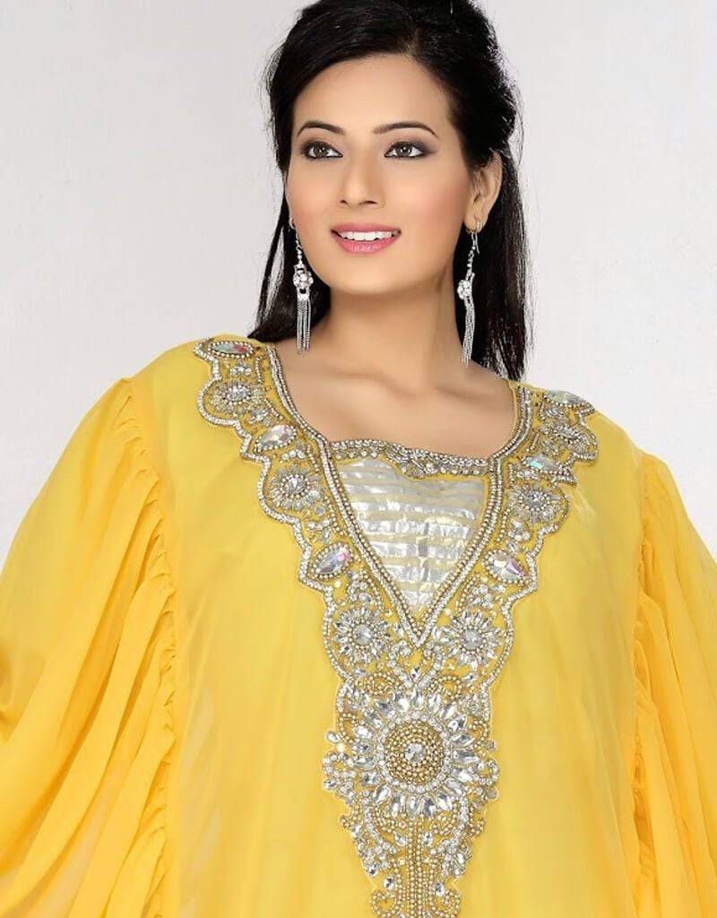 Elegant Embroidered Designer Kaftan Dress for Women - Boho Chic Maxi Dress for Beach, Vacation & Special Occasions
