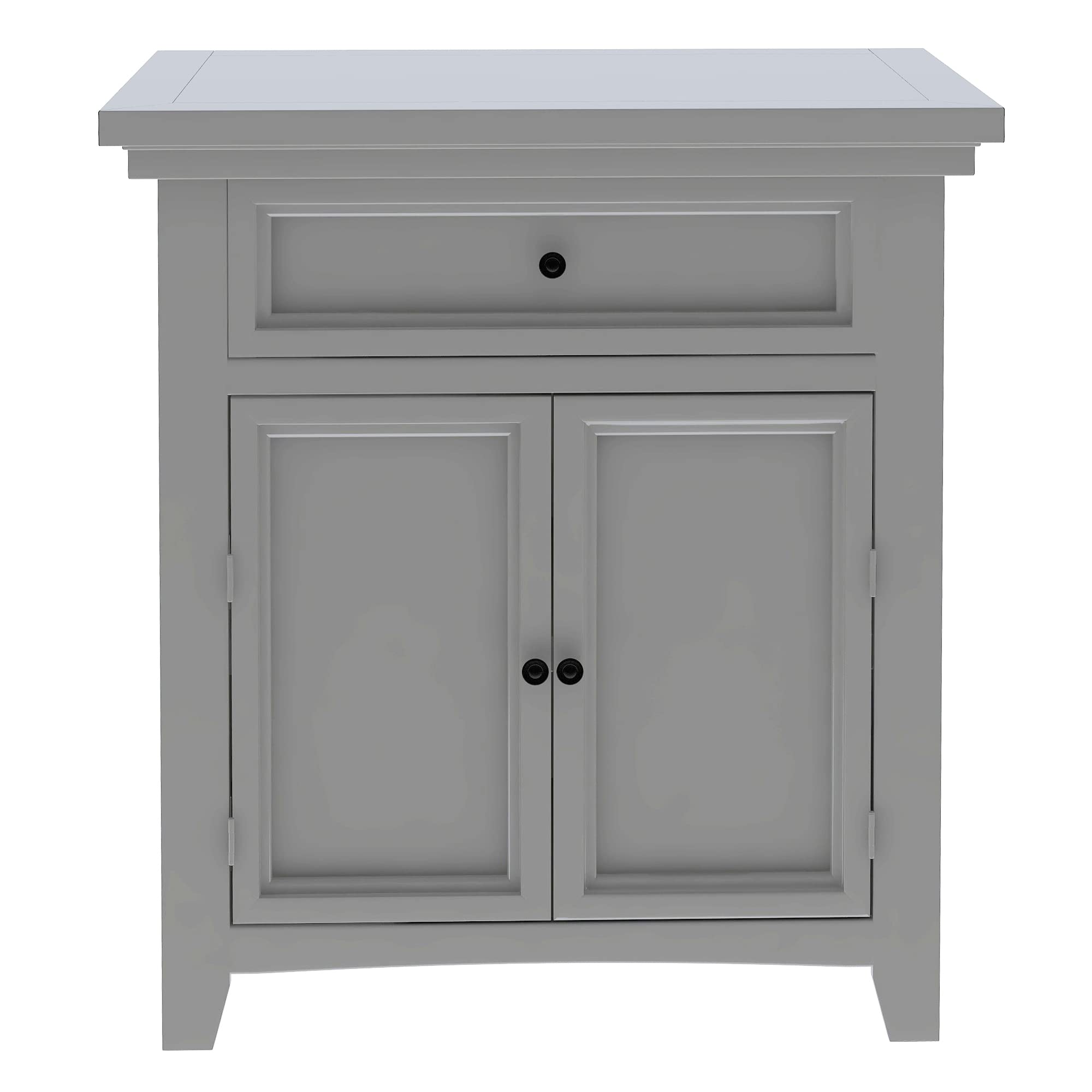 Tenozek Solid Wood Nightstand with Slide Drawer & Flip Cabinet - Modern End Table, Side Table with Storage for Bedroom, Living Room & Home Office (Gray)