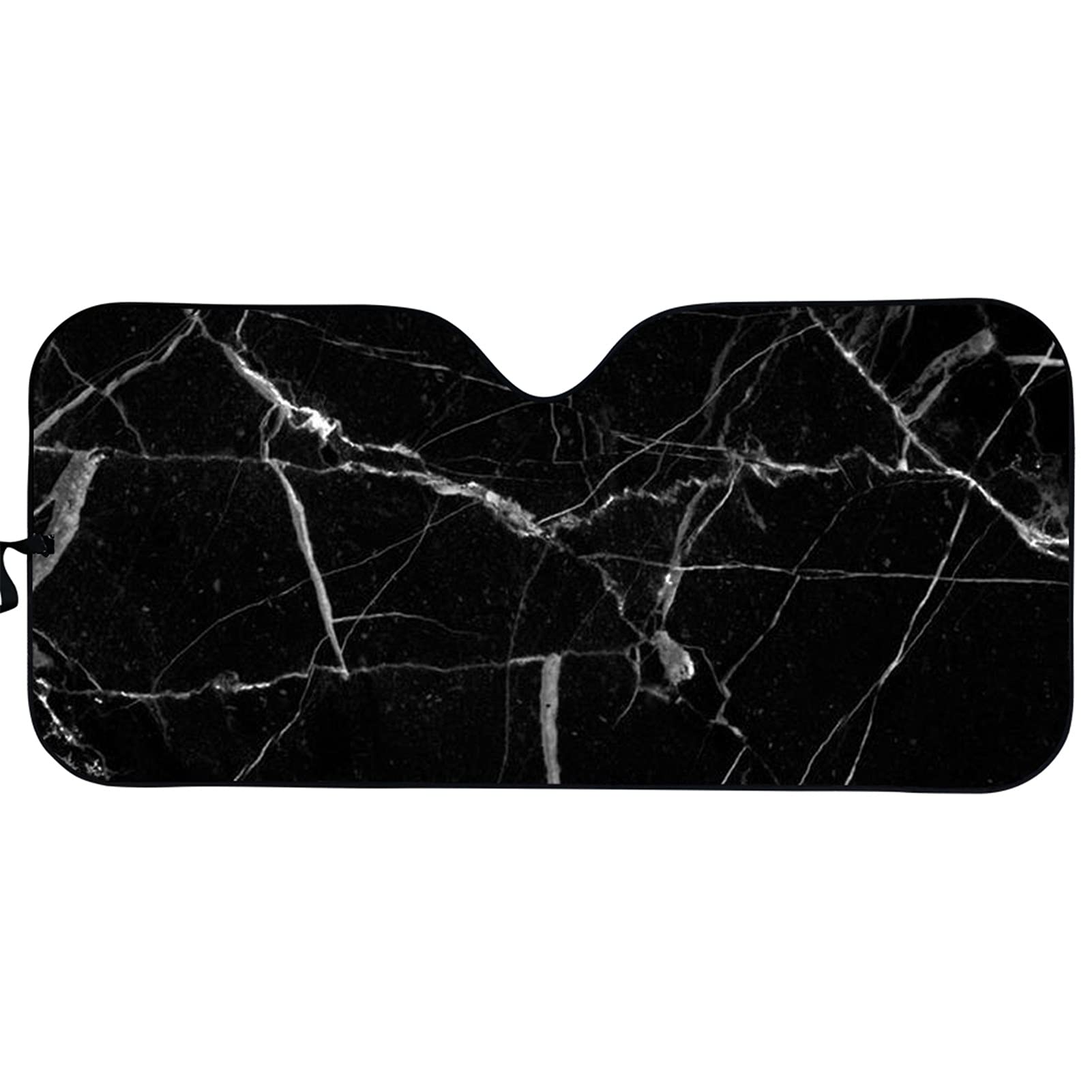 Foldable Accordion Auto Sunshade for Windshield - Marble Print UV & Heat Blocking Sun Visor for SUV/Truck | Protect Car Interior from Sun Glare | Perfect for Road Trips & Parking in Direct Sunlight