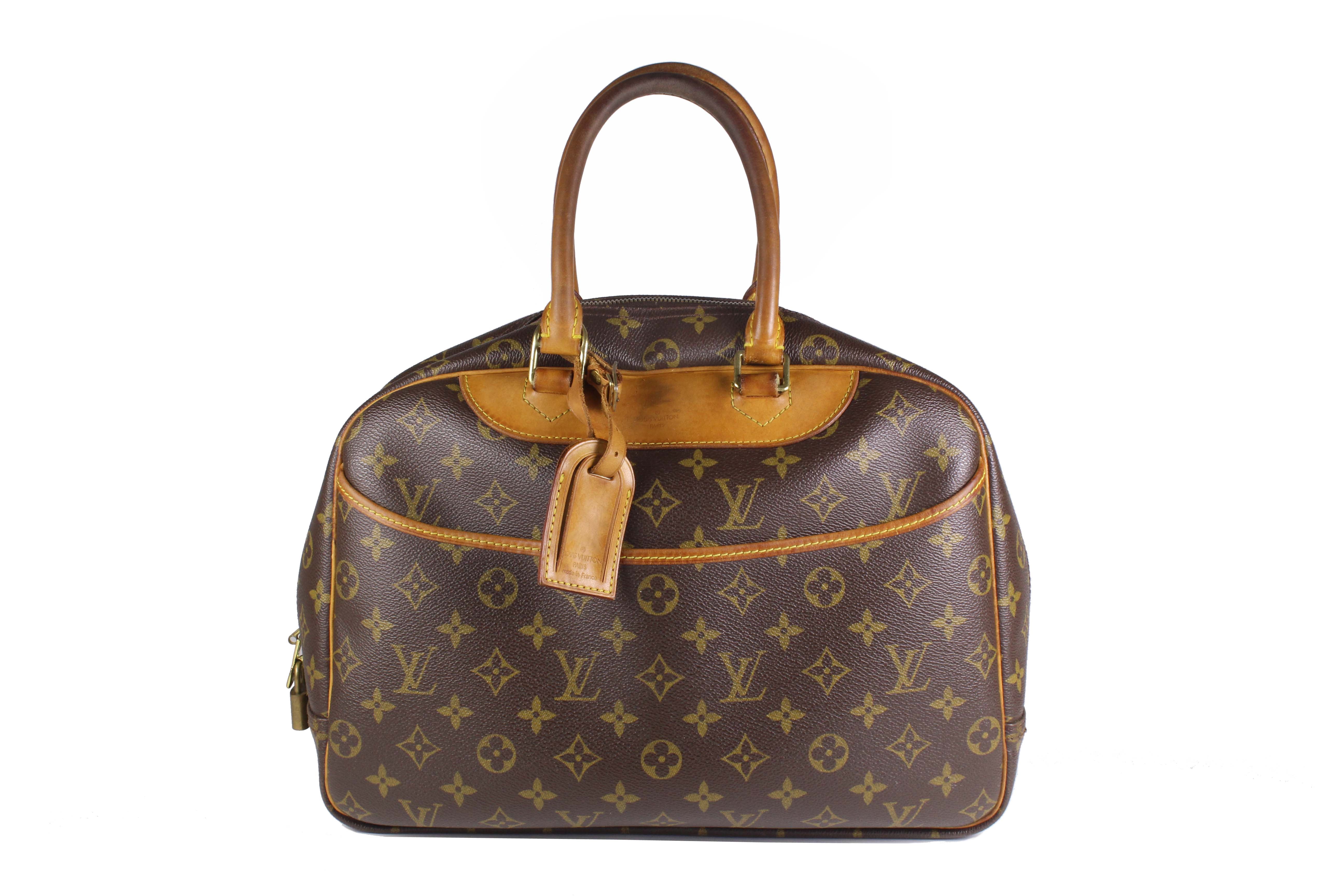 Louis Vuitton Deauville Monogram Canvas Shoulder Bag in Brown - Perfect for Travel, Work & Everyday Luxury Fashion Accessory