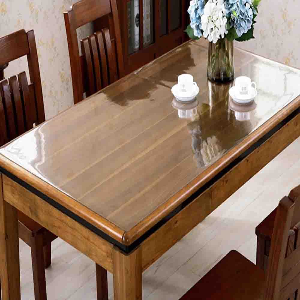 Custom Clear Plastic 100% Waterproof Vinyl PVC Tablecloth - Spill Proof & Easy Clean Rectangle Table Cover for Dining, Parties, Camping & Outdoor Use - Crystal Clear Table Protector for Home, Restaurants & Events