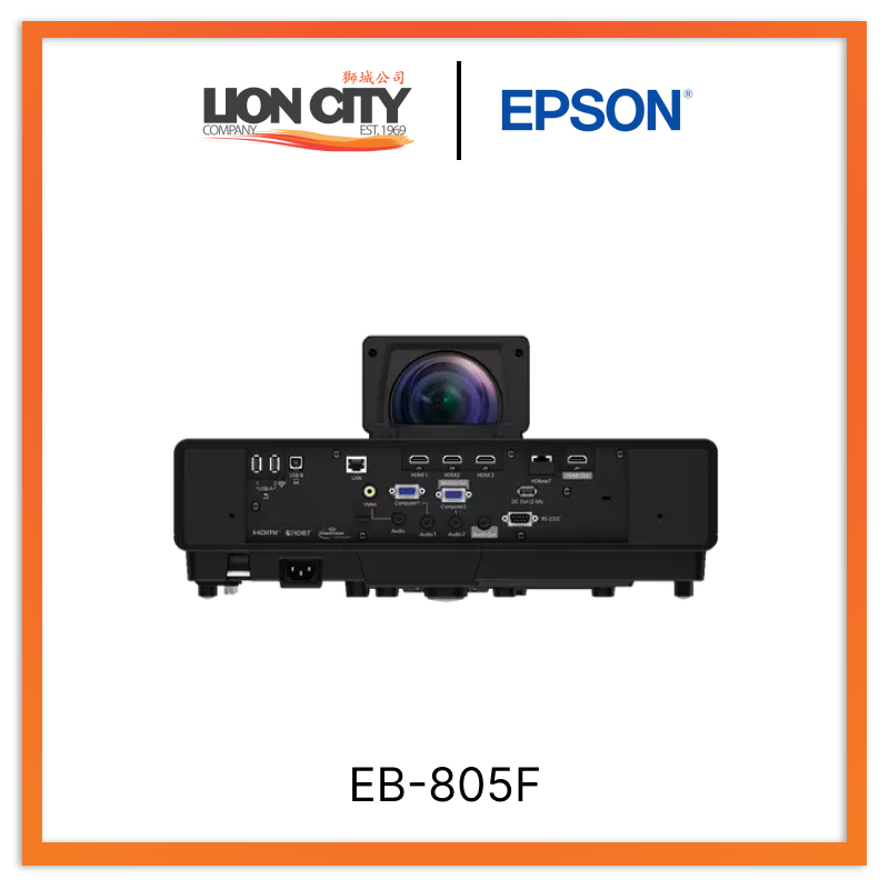 Epson EB 805F Ultra Short Throw Full HD Laser Projector - 4K Ready, 5,000 Lumens, 20,000 Hours Life | Home Theater, Office Presentations, Classroom Teaching