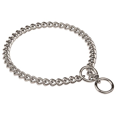 Herm Sprenger Chrome Plated Short Link Chain Dog Collar - 4mm x 26 Inch Round Chain for Training & Obedience - Perfect for Small to Medium Dogs, Walking & Behavior Correction