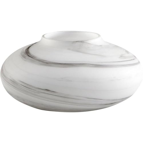 Cyan Design 10467 White-Cream Ceramic Vase & Planter Set - Elegant Home Decor for Living Room, Dining Table, or Office Desk