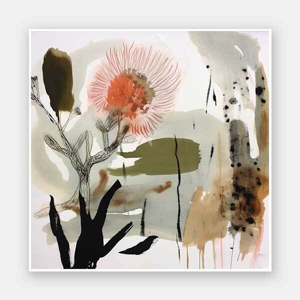 Australian Floral Orange Art Print - Unframed Wall Decor for Living Room, Bedroom & Office | Perfect for Home & Office Decor
