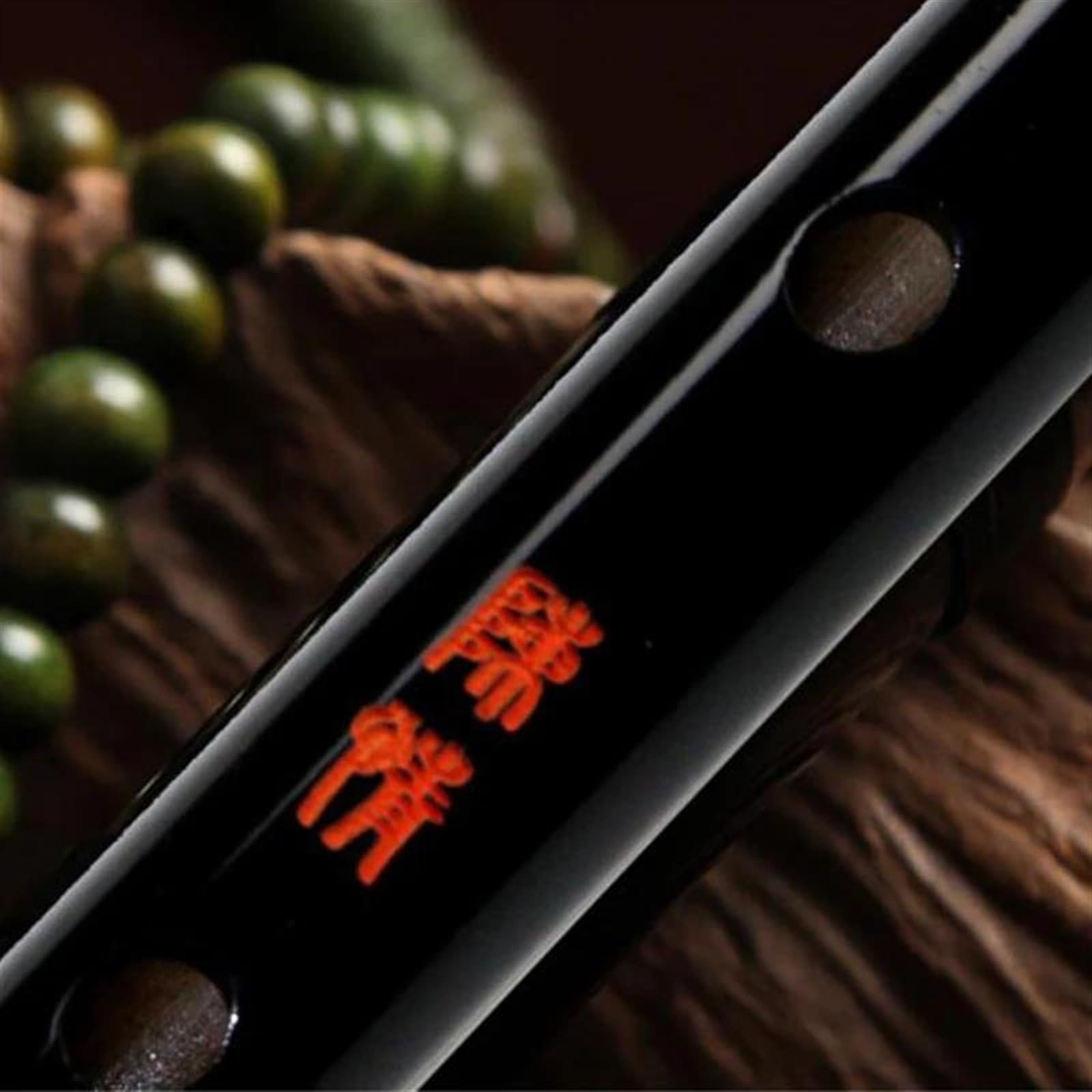 Professional Black Bamboo Flute - Exquisite Handmade Woodwind Instrument for Beginners, Traditional Transverse Flute in Key of E - Perfect for Music Practice, Performances & Cultural Events