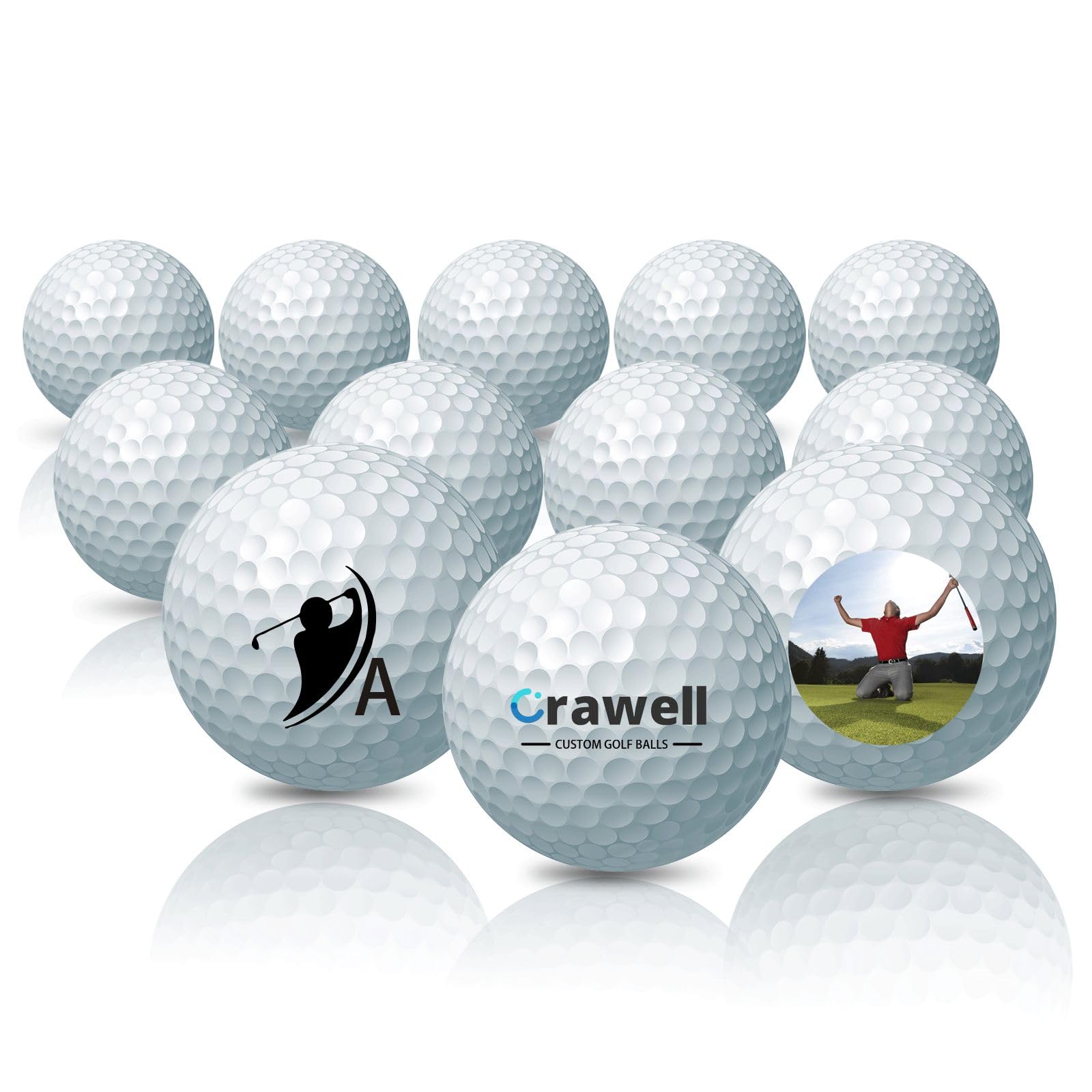 Custom Golf Balls for Men - Personalized Golf Balls with Text or Logo - Unique Golf Gifts for Golfers & Golf Lovers - Premium Golf Course & Club Accessories - Perfect for Tournaments, Corporate Events & Special Occasions