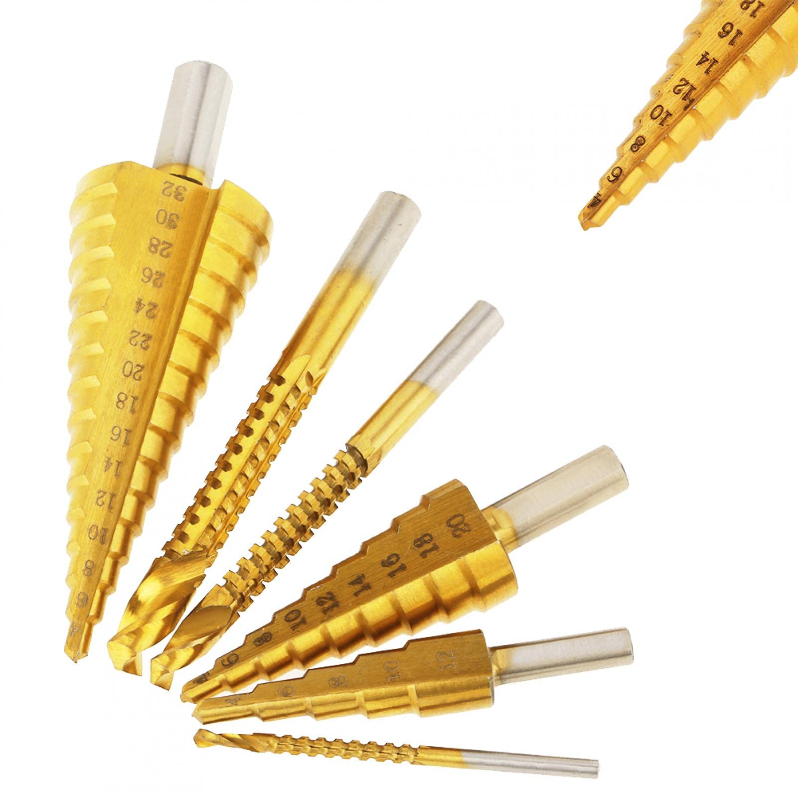 High-Speed Steel (HSS) Woodworking Drill Bit Set - 6pc Premium Hardened Drill Bits for Thin Steel, Aluminum, Copper & PVC Plates - Perfect for Wood Pull Grooving & Precision DIY Projects