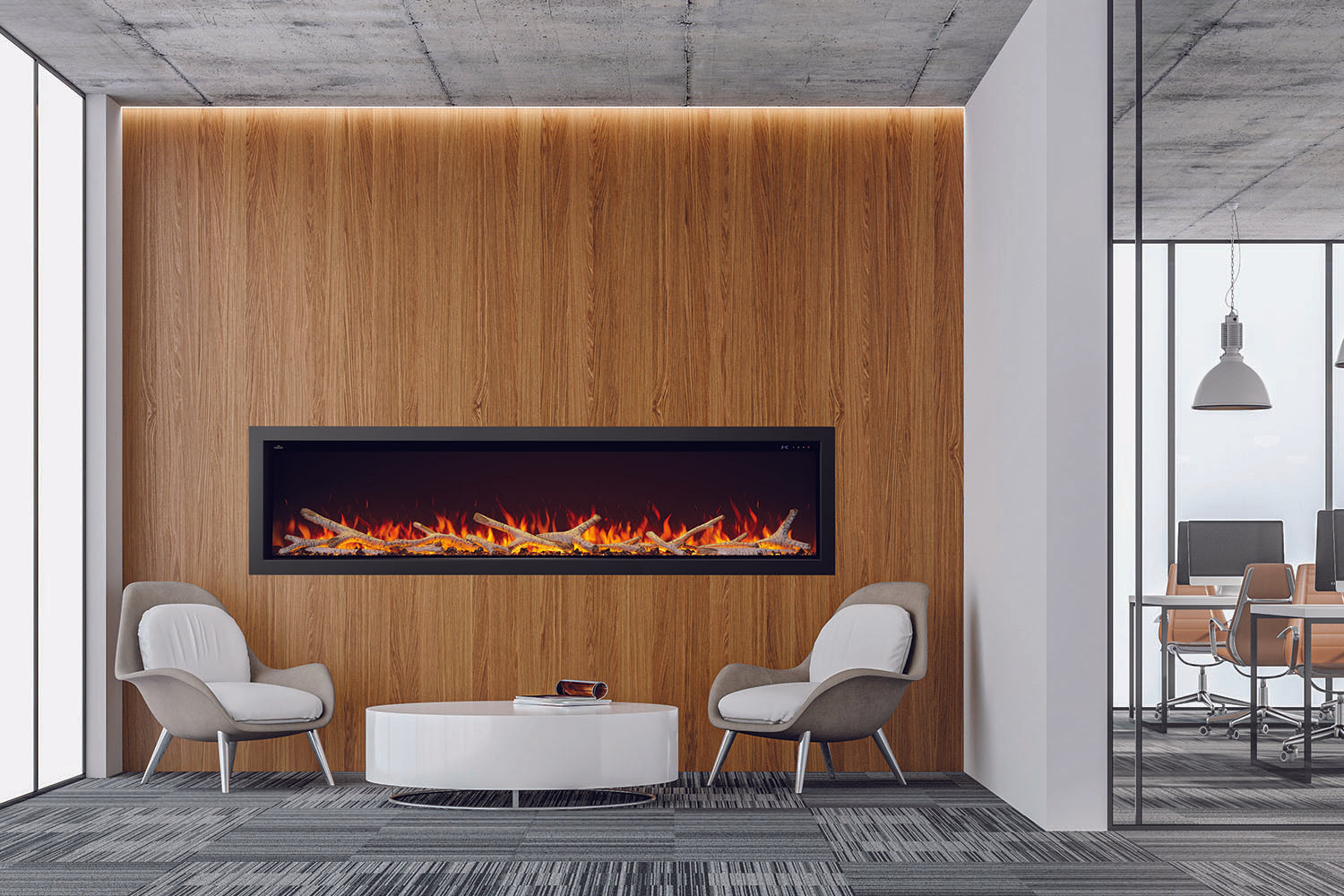 Napoleon Astound 96 Smart Built-In Linear Electric Fireplace - Modern Heating for Living Room, Bedroom & Office | Energy Efficient & Remote Control