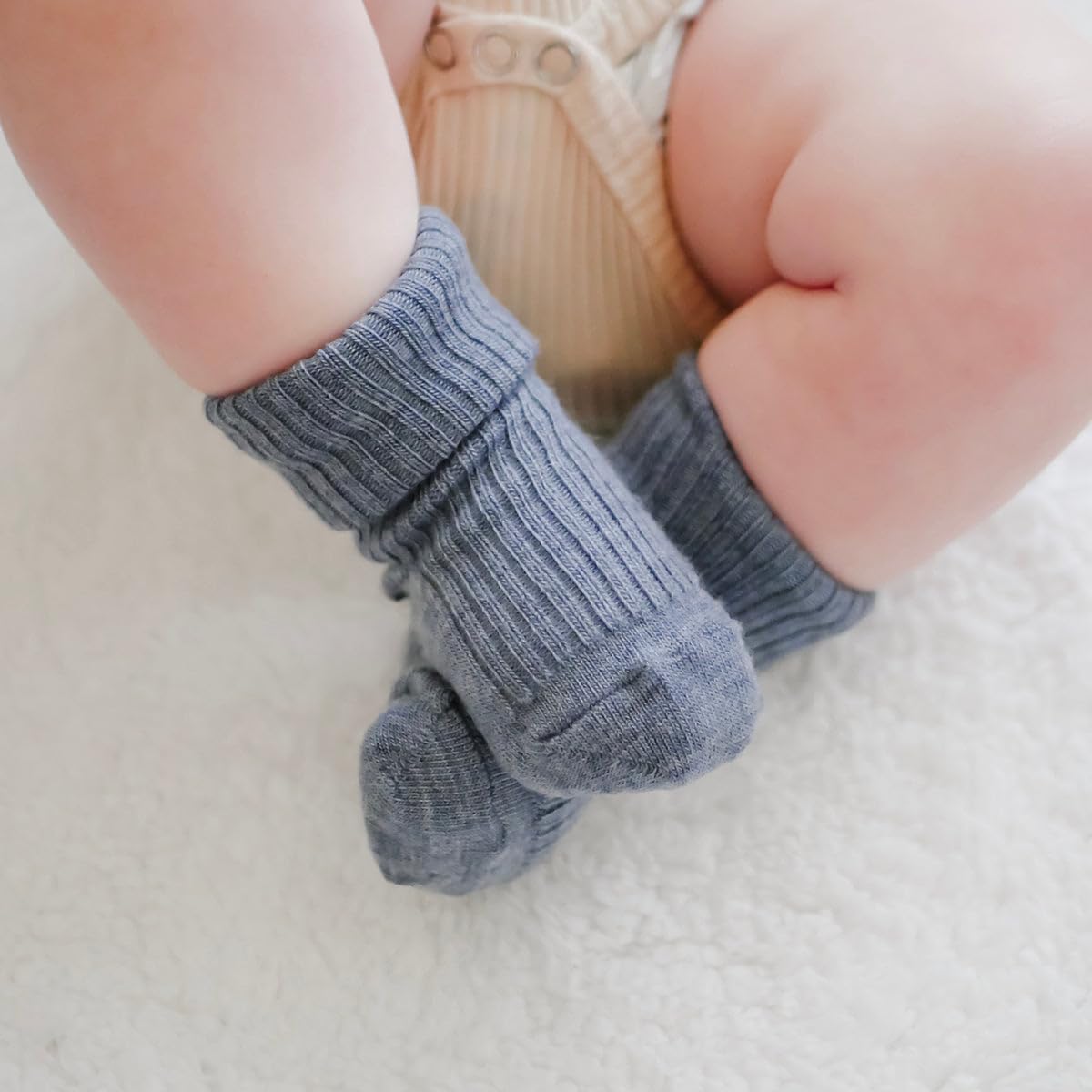 Woolino Washable Merino Wool Baby Socks for Newborn to 8 Years - Soft & Breathable Infant Toddler Kids Socks (Pack of 3) - Perfect for Playtime, Nursery & Cold Weather Comfort