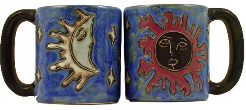 Premium Celestial Blue Stoneware Coffee Mug Set - 16 oz (2-Pack) - Handmade Ceramic Tea Cup for Home, Office & Gifts - Microwave & Dishwasher Safe