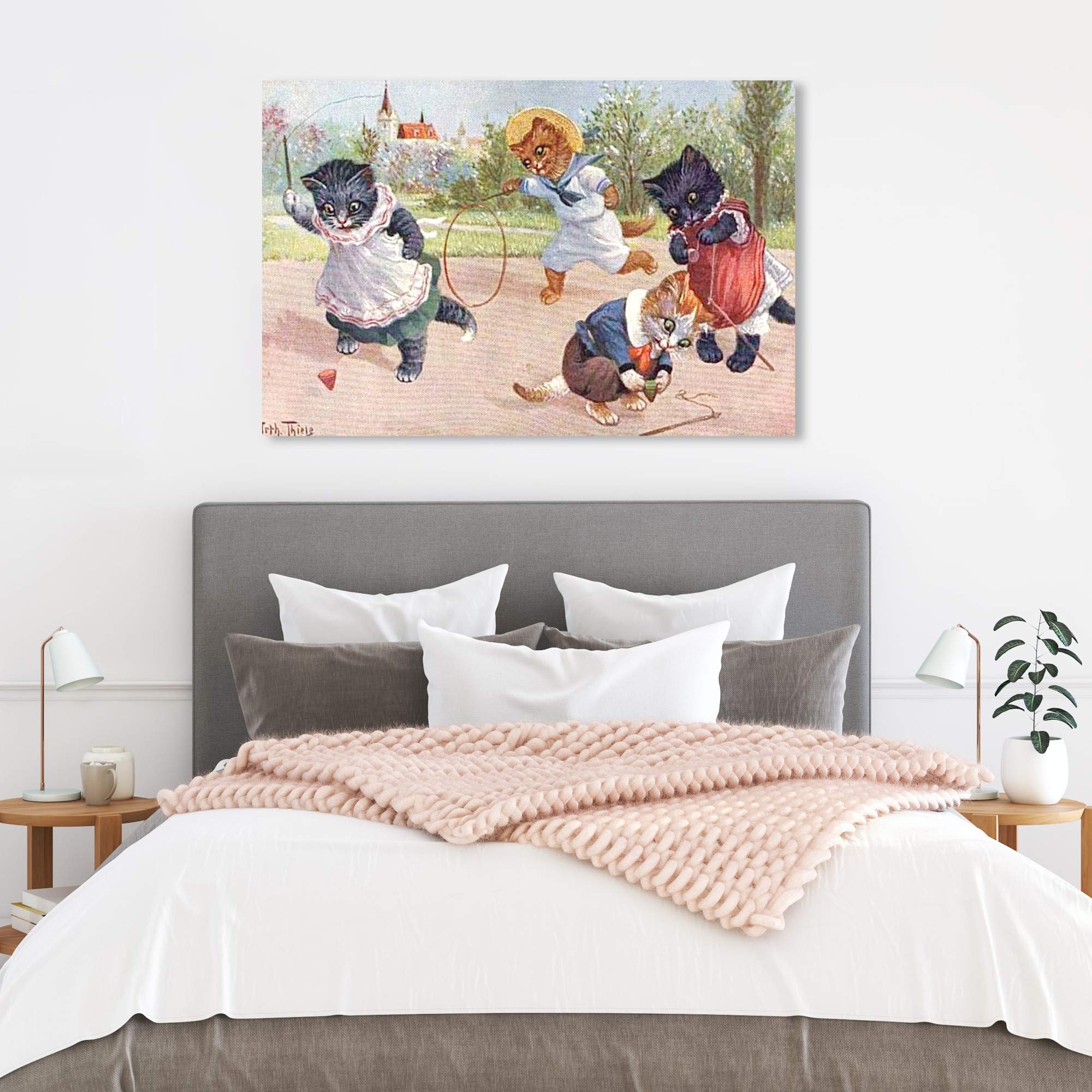 Oliver Gal Artist Co. 'Kittens Playing in The Park' Animal Wall Art Canvas Print - 36