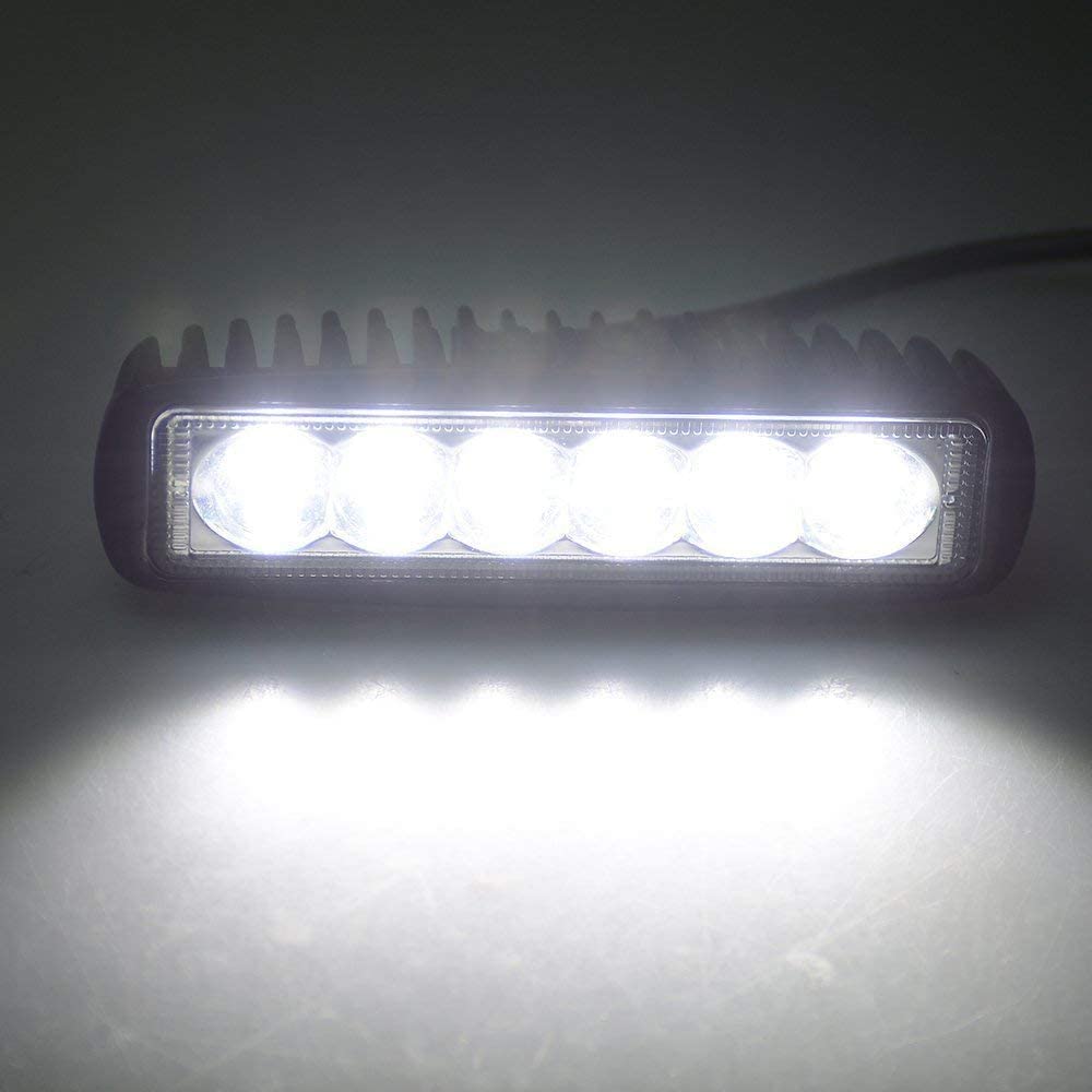 SKYWORLD 2-Pack 6-Inch 18W LED Flood Work Lights - Waterproof Off-Road Fog Lamps for 4WD, SUV, ATV, Truck & Boat (12V/24V) - Perfect for Night Driving, Camping & Marine Use