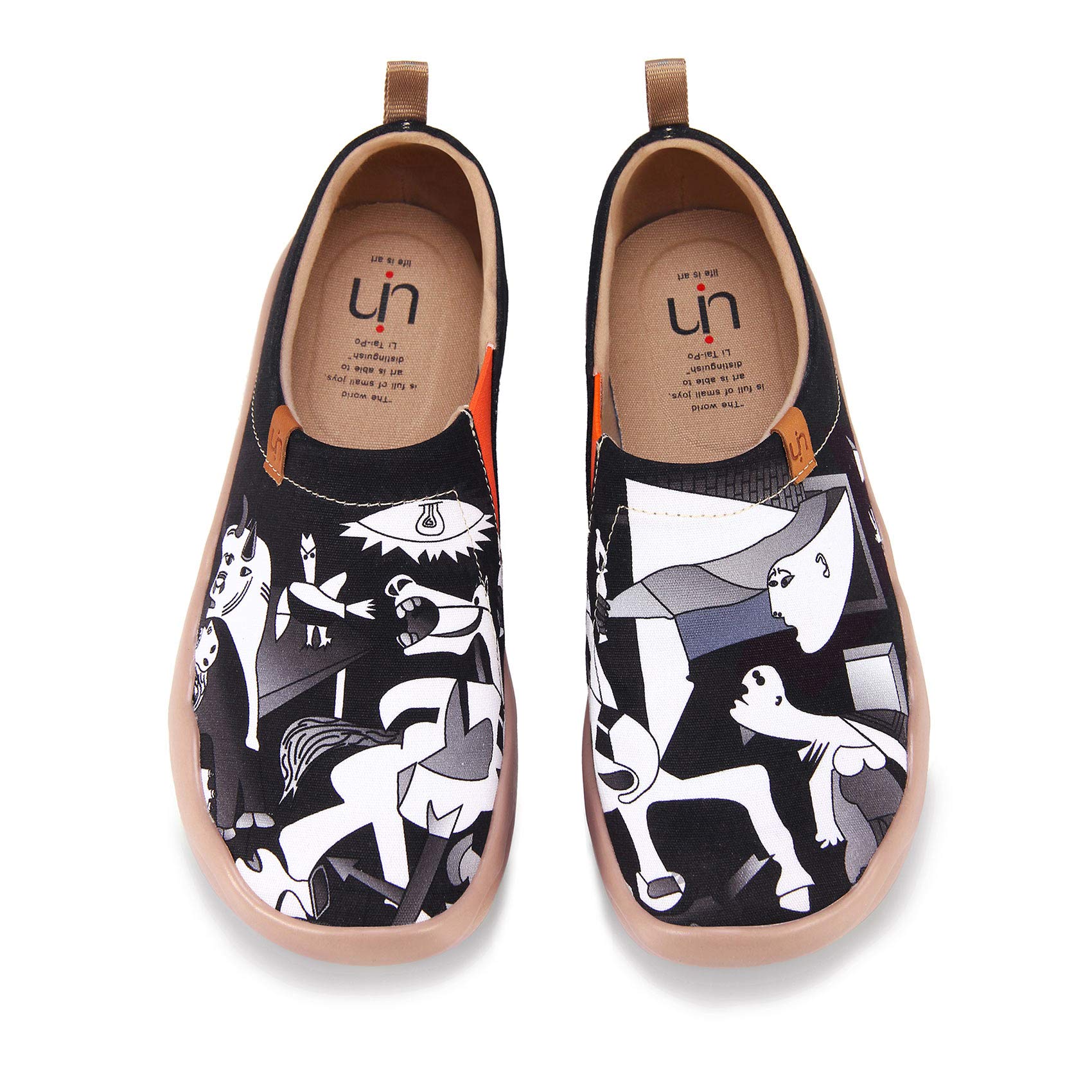 UIN Women's Slip On Sneakers - Casual Knit Loafers with Artistic Painting | Comfortable Soft Walking Shoes for Women | Perfect for Work, Travel & Everyday Wear