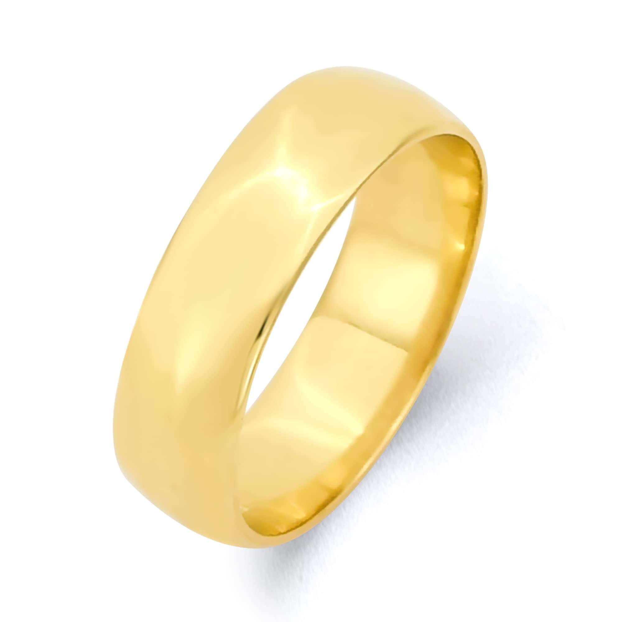 10K Real Solid Gold Wedding Band for Him and Her - Minimalist Bridal Jewelry, Simple Polished Ring for Men & Women - Perfect for Anniversaries, Engagements, and Everyday Wear