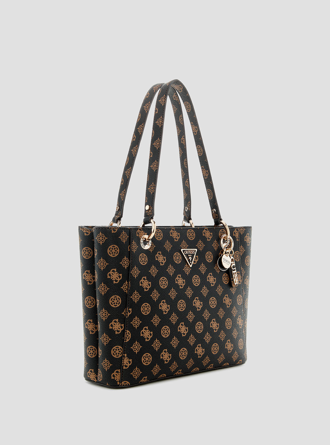Brown Leather Noelle Small Tote Bag with Logo - Stylish Crossbody Shoulder Bag for Women, Perfect for Work, Travel & Everyday Use