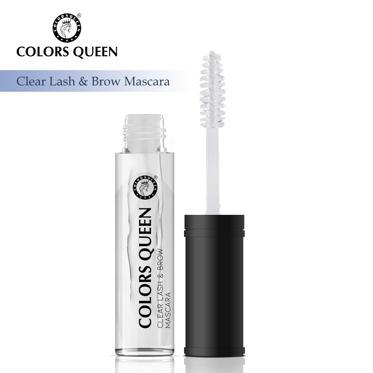 Colors Queen Clear Lash & Brow Mascara 7ml - Waterproof Transparent Mascara for Long Lasting Definition | Natural Eyebrow Gel & Lash Enhancer with Vitamin E | Perfect for Everyday Wear, Special Occasions & No-Makeup Looks