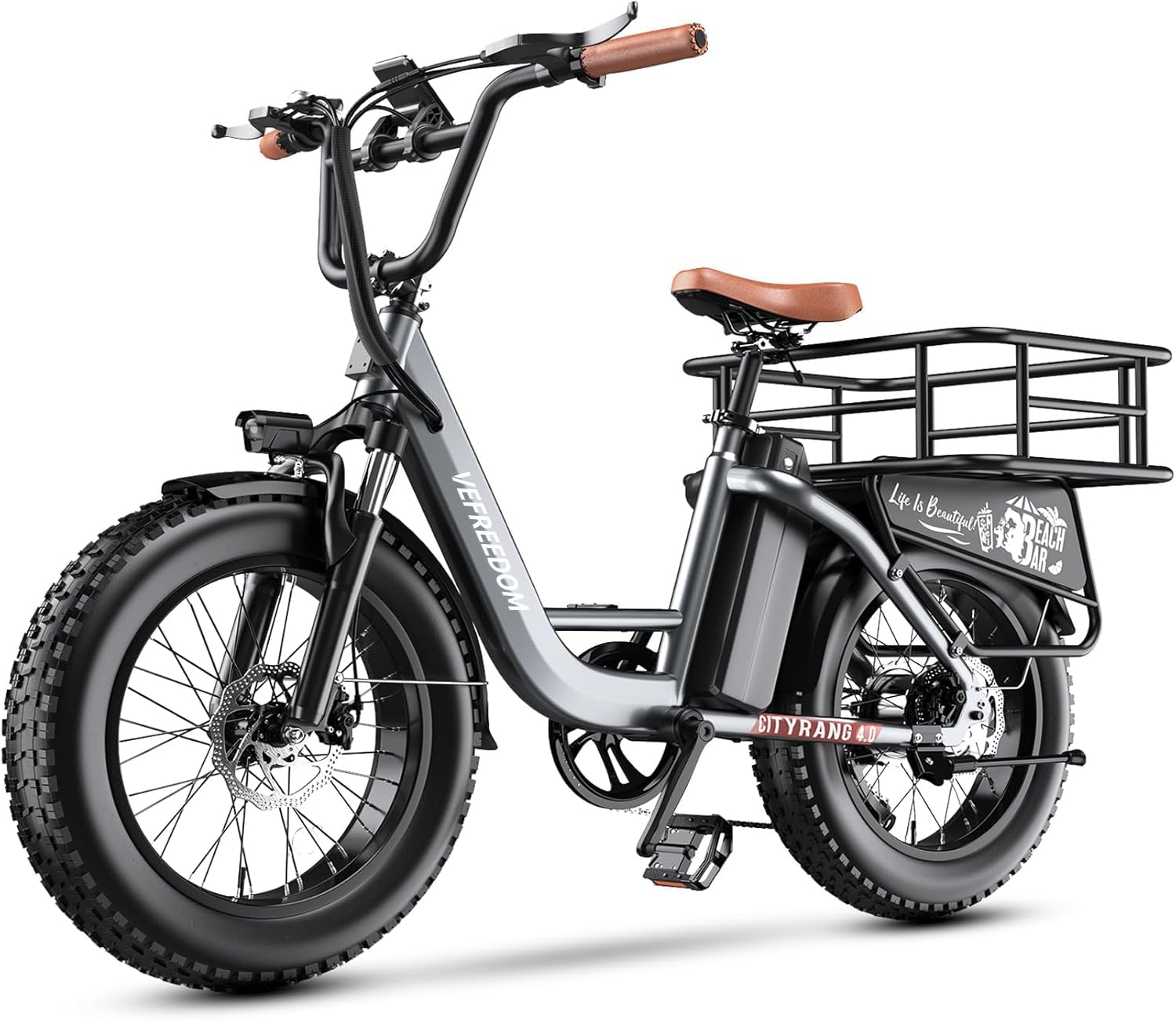 1500W Peak Electric Bike for Adults - 48V 20Ah Removable Battery, 70 Miles Max Range & 30MPH Speed - 20