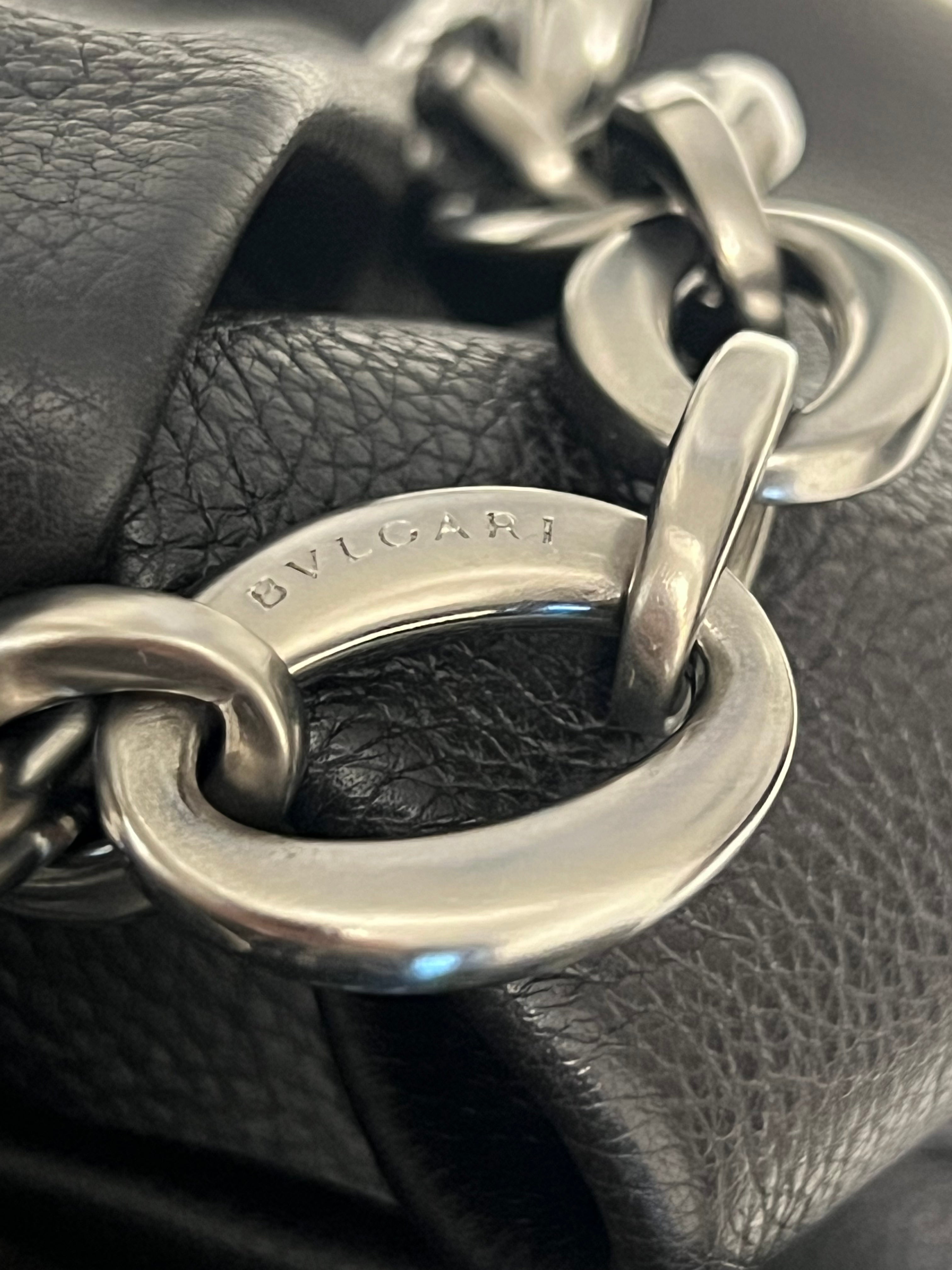 Bvlgari Chiara Collection Black Leather Handbag for Women - Luxury Designer Purse for Evening, Party & Special Occasions