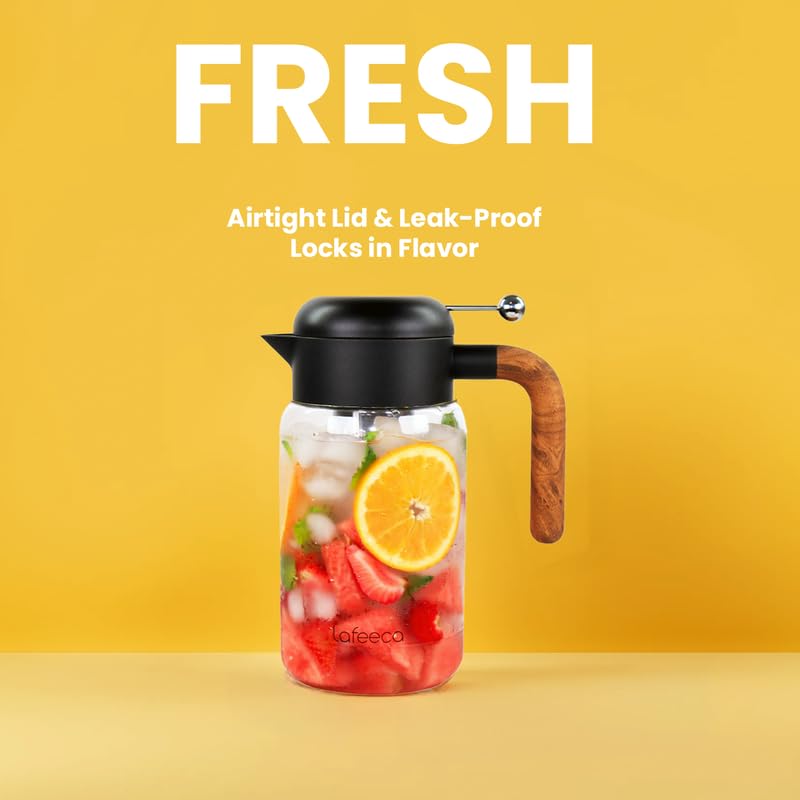 Premium Cold Brew Coffee Maker & Iced Tea Brewer - 1500ml/51oz Stainless Steel Dual Filter System with Airtight Tritan Pitcher (Black) - Perfect for Home, Office & Outdoor Use