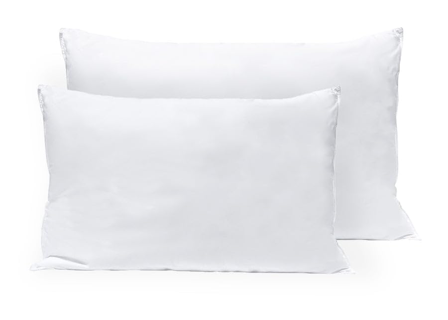 Pillowtex 2 Pack King Size Lyocell Pillow with Down & Feather Core - Medium Firmness for Back & Side Sleepers | Hypoallergenic & Breathable for All-Season Comfort | Ideal for Home, Hotel, and Travel Use