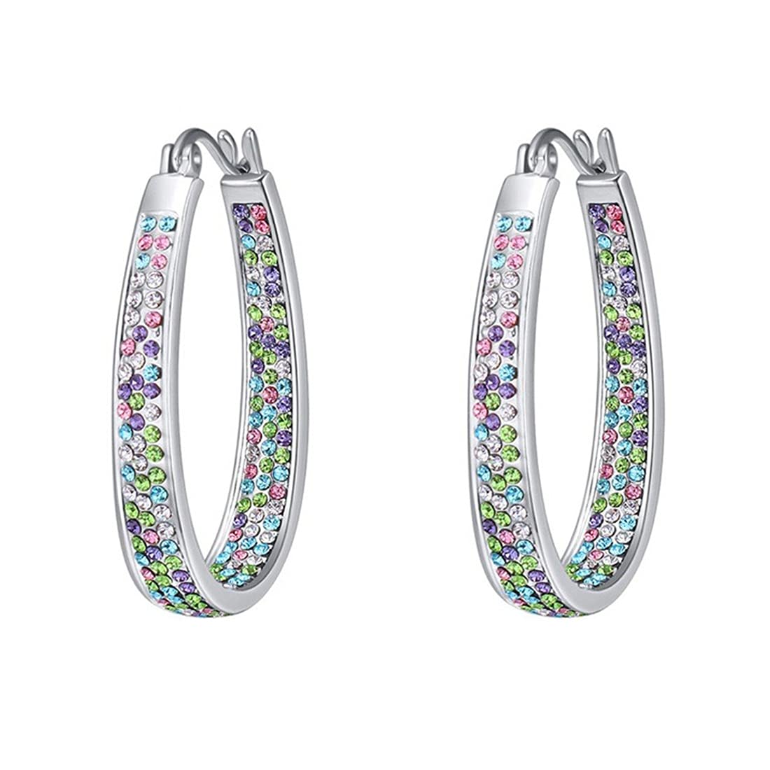 Yellow Crystal Drop Earrings for Women - Silver Tone Glamorous Dangle Earrings for Women & Girls | Perfect for Parties, Weddings & Date Nights