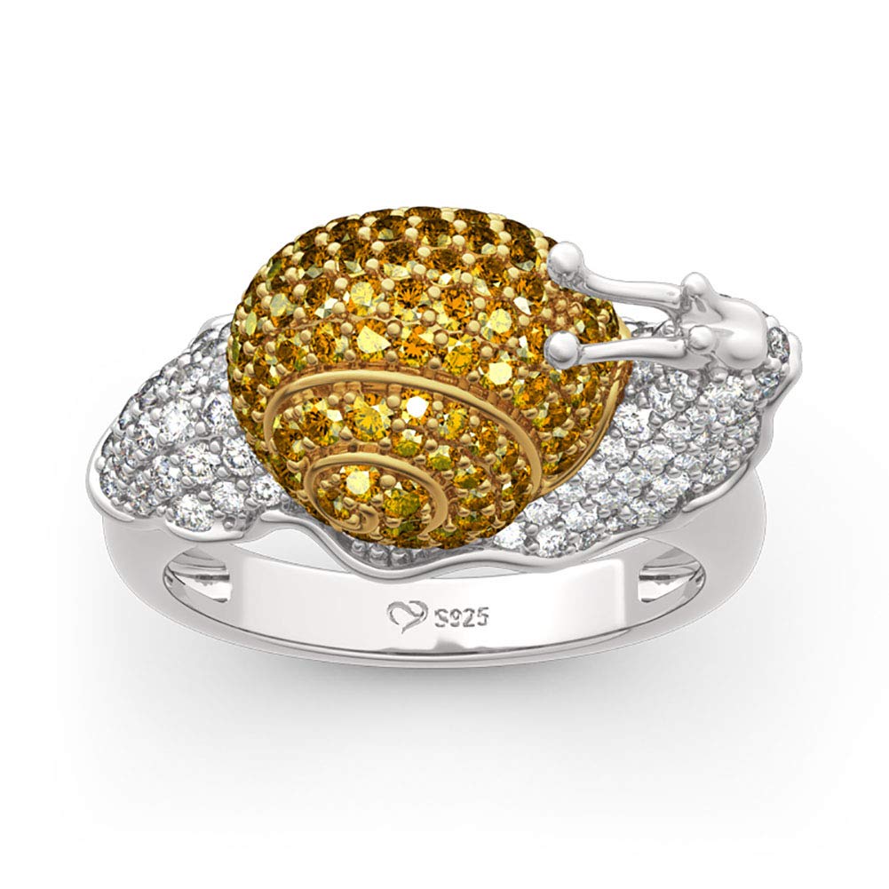 Jeulia Dream Garden Snail Design Sterling Silver Ring - Romantic Jewelry Gift for Women, Engagement & Anniversary Rings - Perfect for Proposals, Weddings & Special Occasions