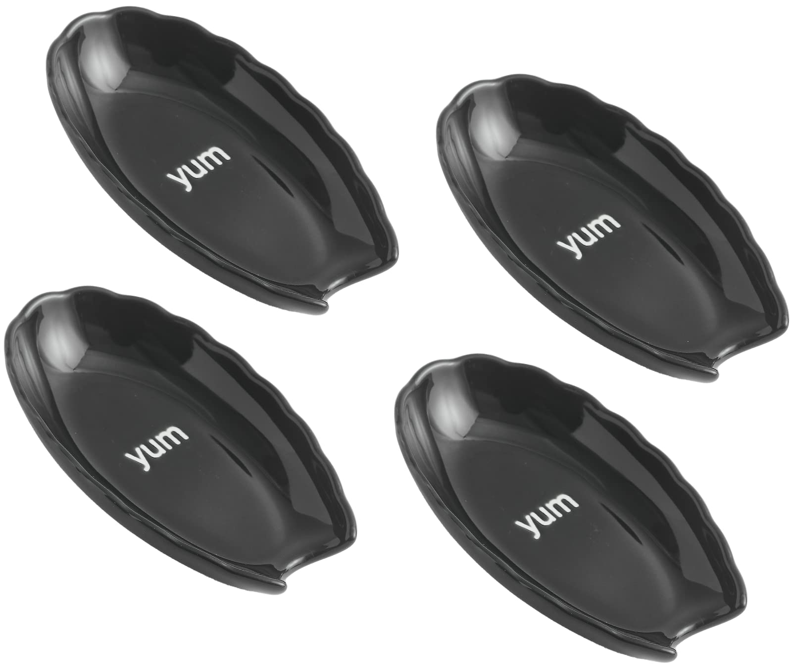 4-Piece Black Ceramic Spoon Rest Set for Kitchen Counter & Stove Top - Perfect for Holding Spoons, Spatulas & Ladles - Durable Kitchen Utensil Holder Accessory for Cooking & Serving