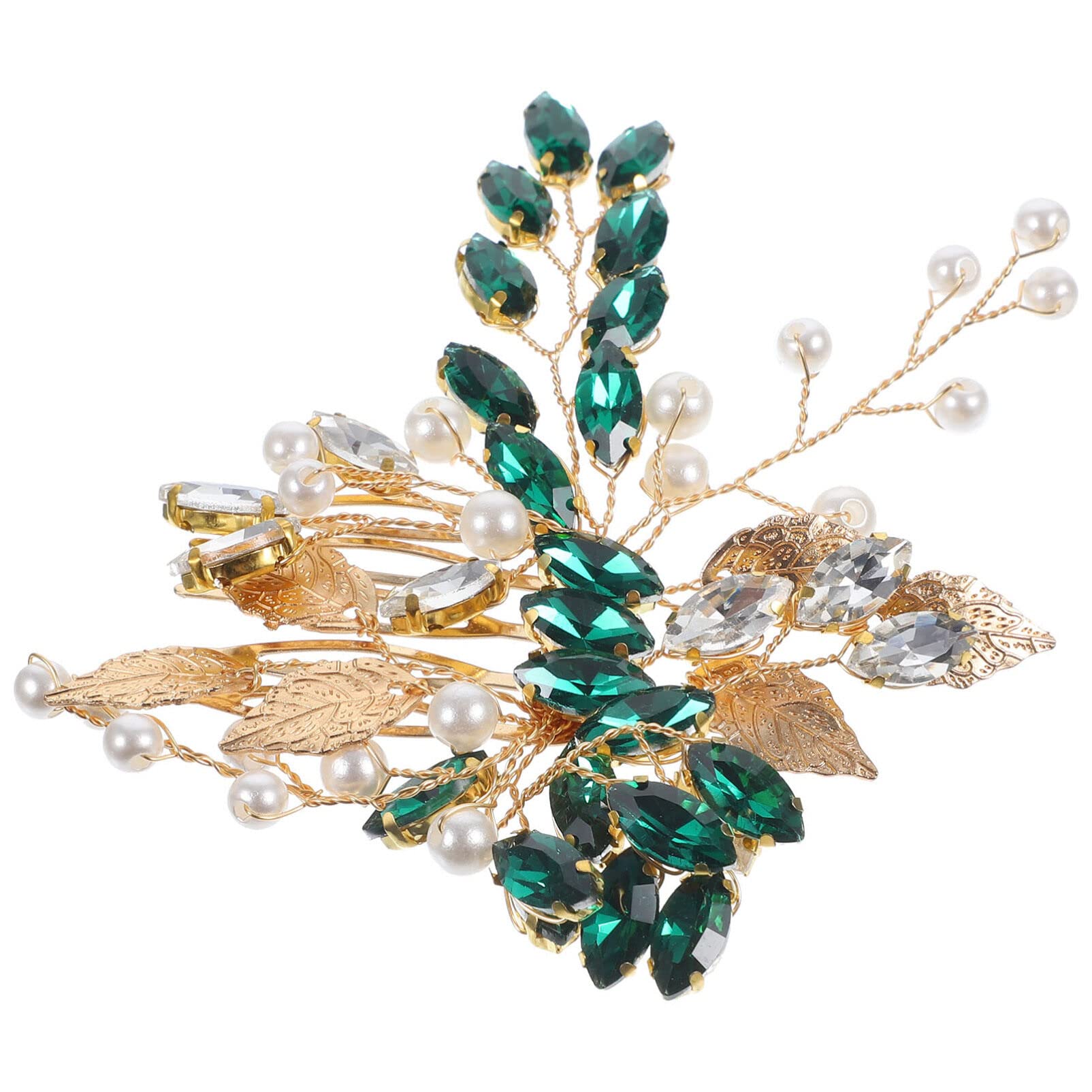 FOMIYES Silver Leaf Tiara Rhinestone Hair Clips for Women - Elegant Wedding Hair Accessories, Bridal Hair Jewelry, Metal Hair Comb with Glass Rhinestones - Perfect for Weddings, Prom, Parties & Special Occasions