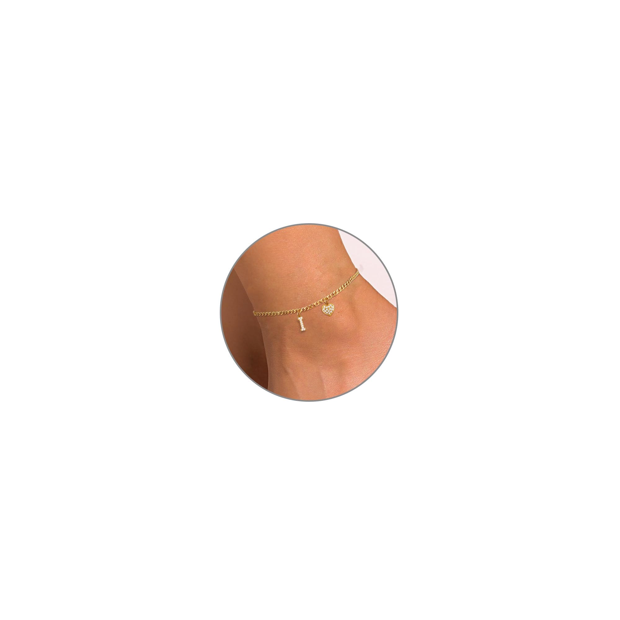 Initial Anklet for Women - Gold Plated Heart Ankle Bracelet | Valentine's Day, Birthday Gift for Her, Teen Girl | Trendy Jewelry for Everyday Wear & Special Occasions