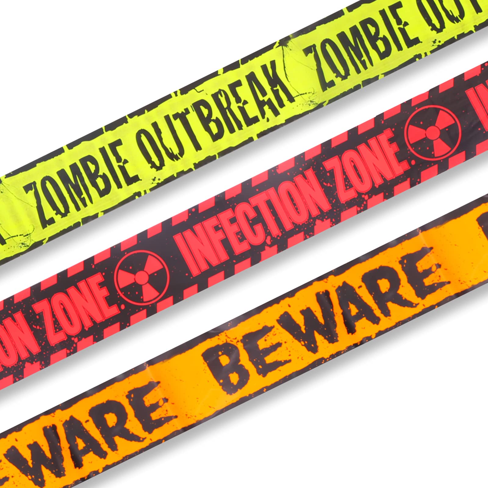 Emopeak Zombie Caution Tape & Posters 3-Piece Set - Halloween Decoration for Zombie Party, Haunted House, Horror Theme Events - Perfect for DIY Scary Decorations and Spooky Atmosphere