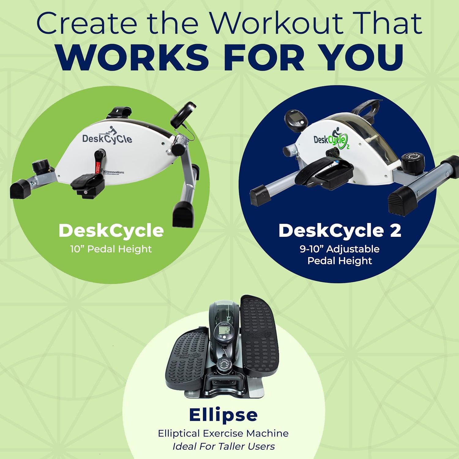 VIVO DeskCycle Under Desk Elliptical Machine - Compact Leg Exerciser for Home & Office Workouts - Perfect for Sedentary Workers & Fitness Enthusiasts