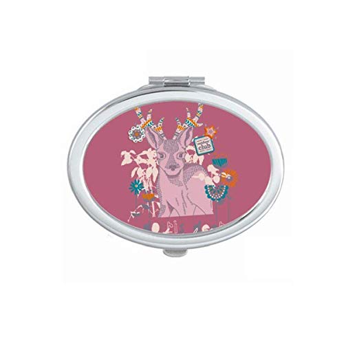 DIYthinker Artistic Reindeer Mirror - Portable Foldable Double-Sided Makeup Mirror with Colorful Design for Travel, Home Vanity & Dorm Room Decor