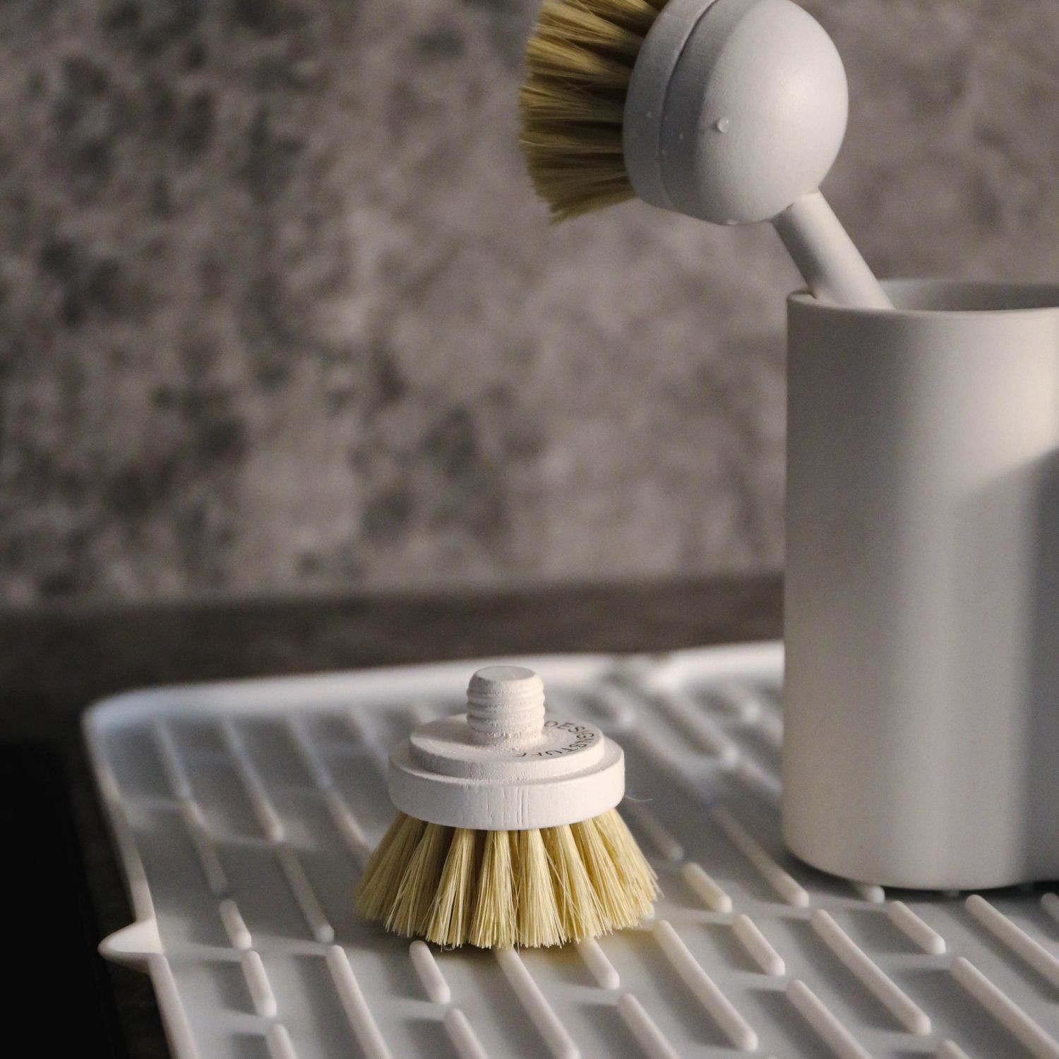 Eco-Friendly Dish Brush Replacement Heads - Set of 2, White | Sustainable Kitchen Cleaning Brush Heads for Dishwashing & Household Cleaning