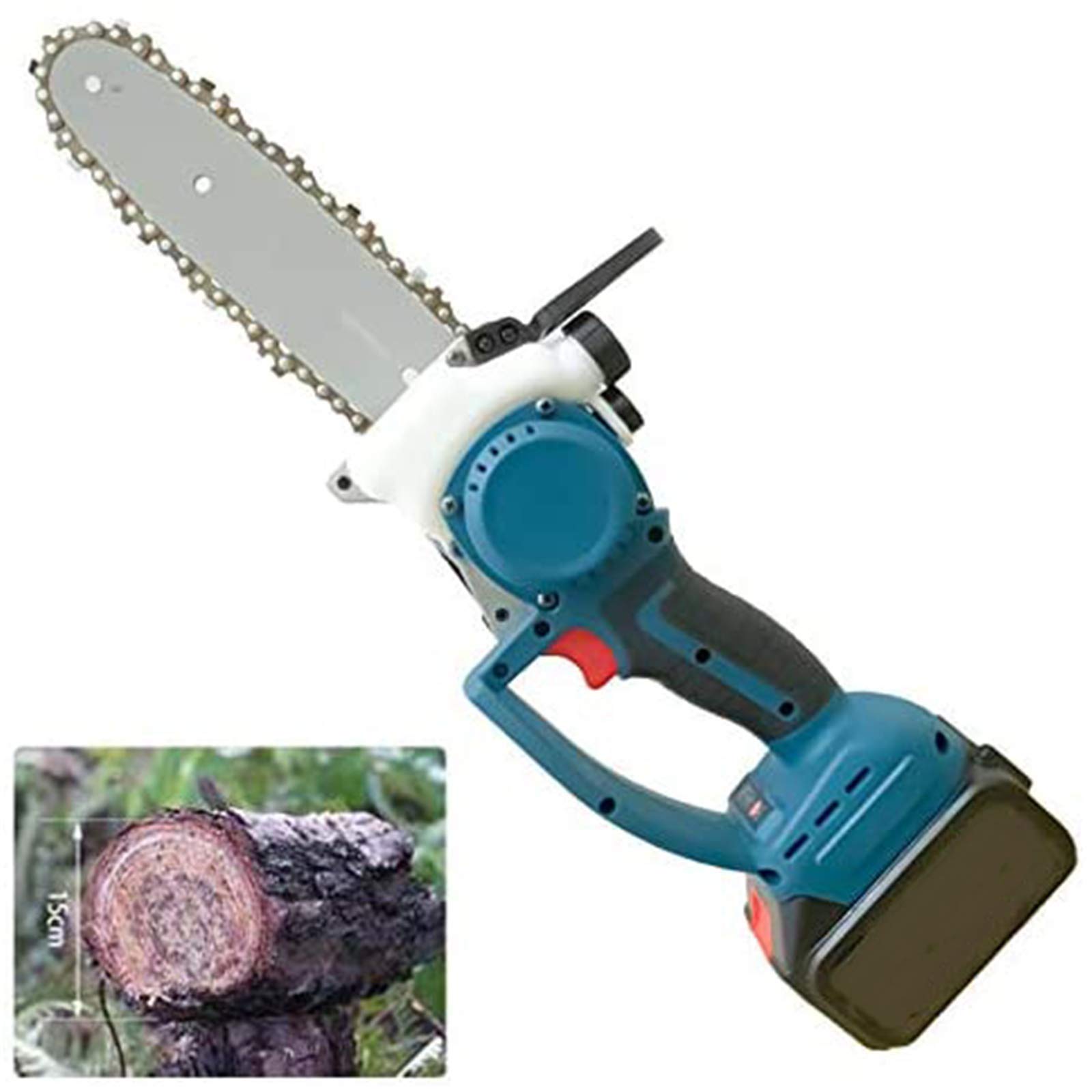 XJZKA Cordless Electric Handheld Chainsaw - Rechargeable Battery Powered Pruning Saw for Wood Cutting, Tree Trimming, Logging & DIY Woodworking Projects - Perfect for Garden, Farm & Outdoor Use