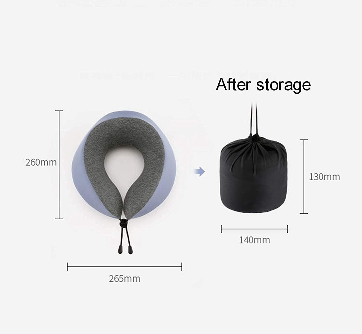 Memory Foam Travel Neck Pillow - Ergonomic U-Shaped Support for Kids & Adults - Perfect for Airplane, Car, Train & Office Use