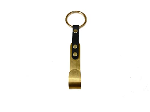 Black Leather Gold Hook