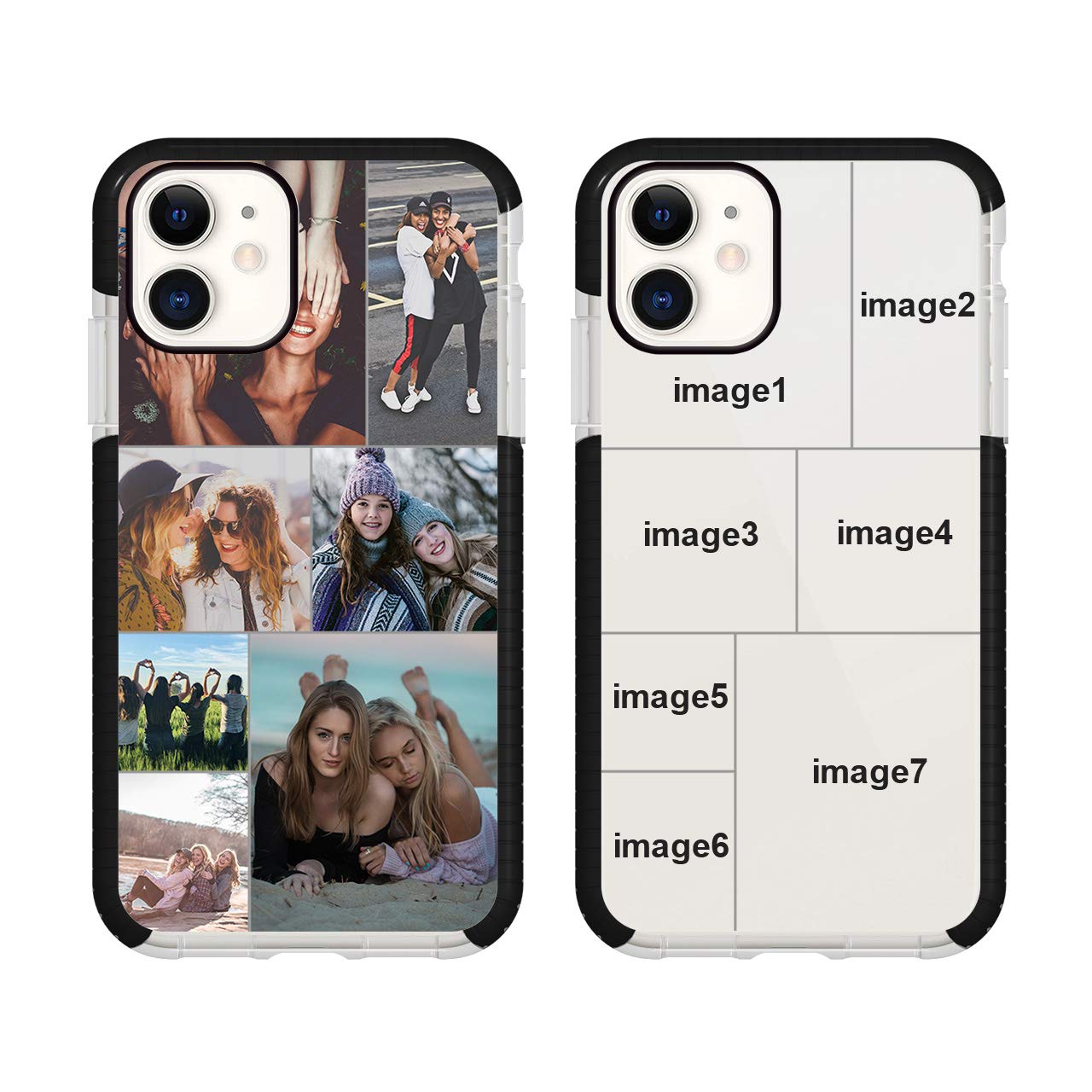 Custom iPhone 12 Mini Phone Case - Personalized Photo Collage Cover with Multi-Picture Design, Durable Black Impact Protective Case for Birthday, Christmas, Valentines Day Gifts for Her and Him - Perfect for Everyday Use, Travel Protection & Special Occasion Gifts