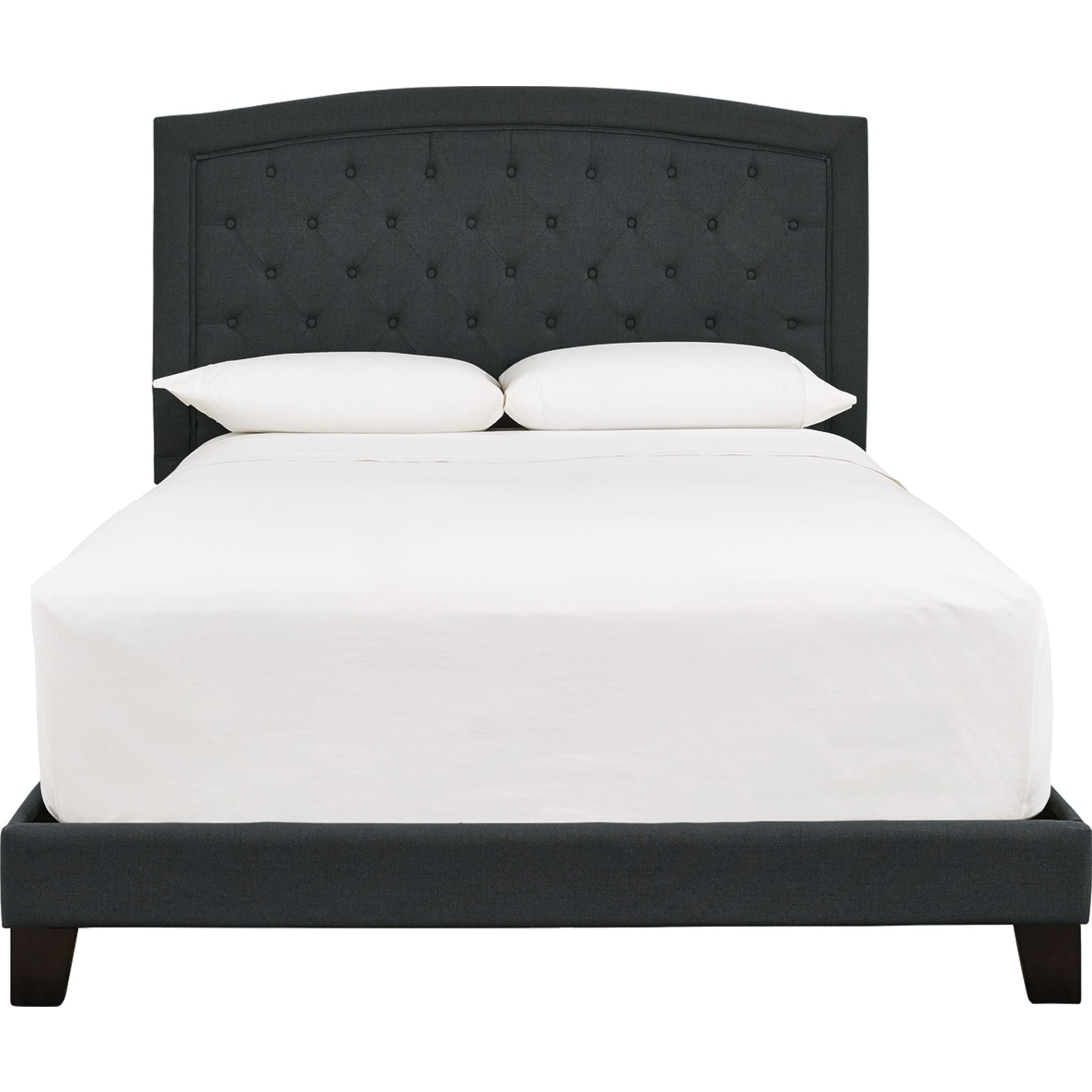 Adelloni Queen Size Bed Frame with Headboard - Modern Platform Bed for Bedroom, Guest Room, or Dorm - Sturdy Wooden Slat Support & Easy Assembly