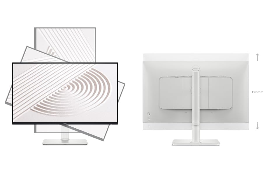 Dell 24 Inch LED Monitor - Full HD 1080p, 100Hz Refresh Rate, AMD FreeSync, 1500:1 Contrast Ratio, VESA Mount, Built-in Speakers, Height/Tilt/Swivel Adjustable, 2x HDMI Ports - Perfect for Home Office, Gaming & Multimedia (White)