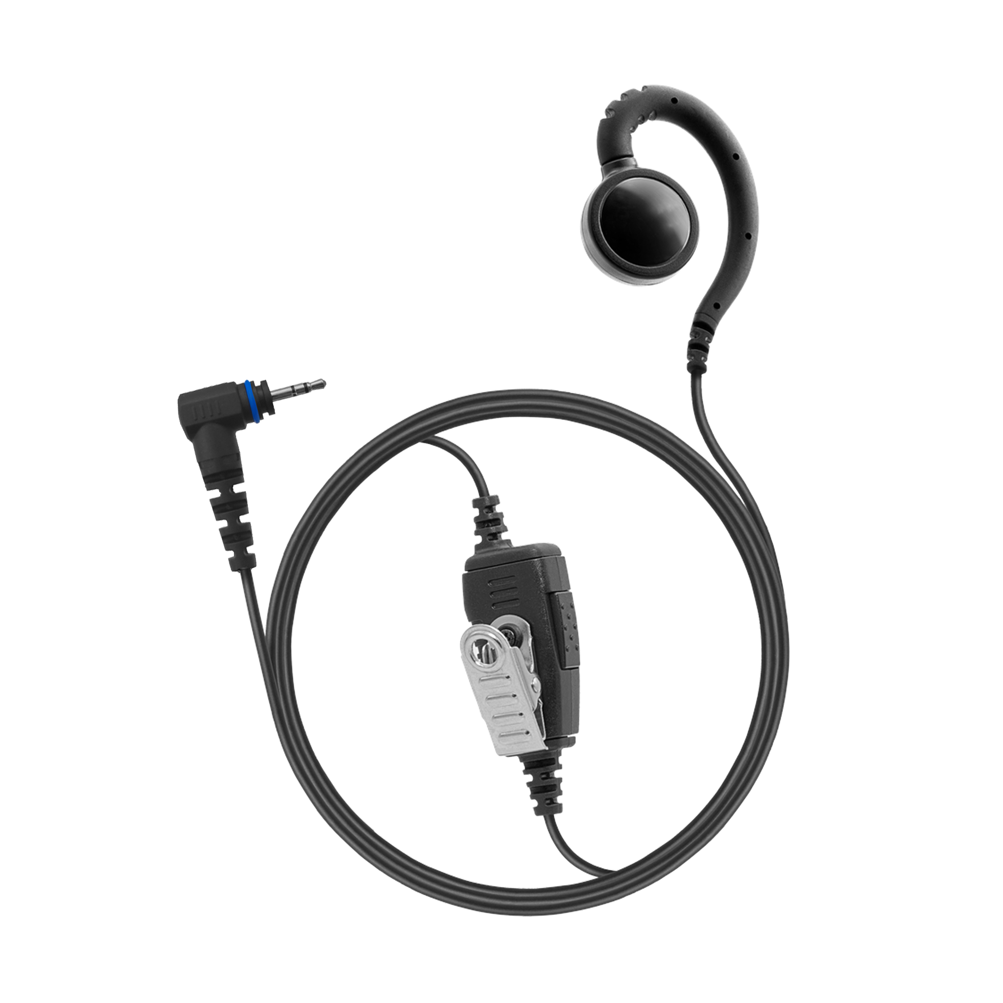Atlantic Radio SWVL1W H8 Single Wire Swivel Earpiece - Secure & Comfortable Headset for Truckers, Security Guards & Call Center Agents