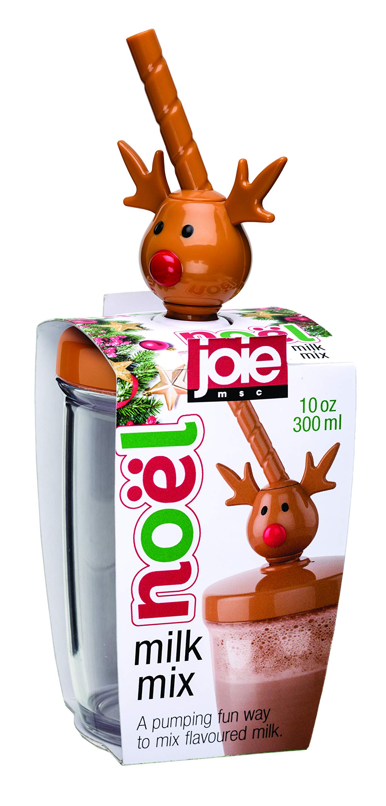 Joie Christmas Reindeer Milk Mixer - Plastic Kitchen Gadget for Holiday Baking & Hot Chocolate Making | Festive Drink Stirrer for Christmas Parties & Family Gatherings