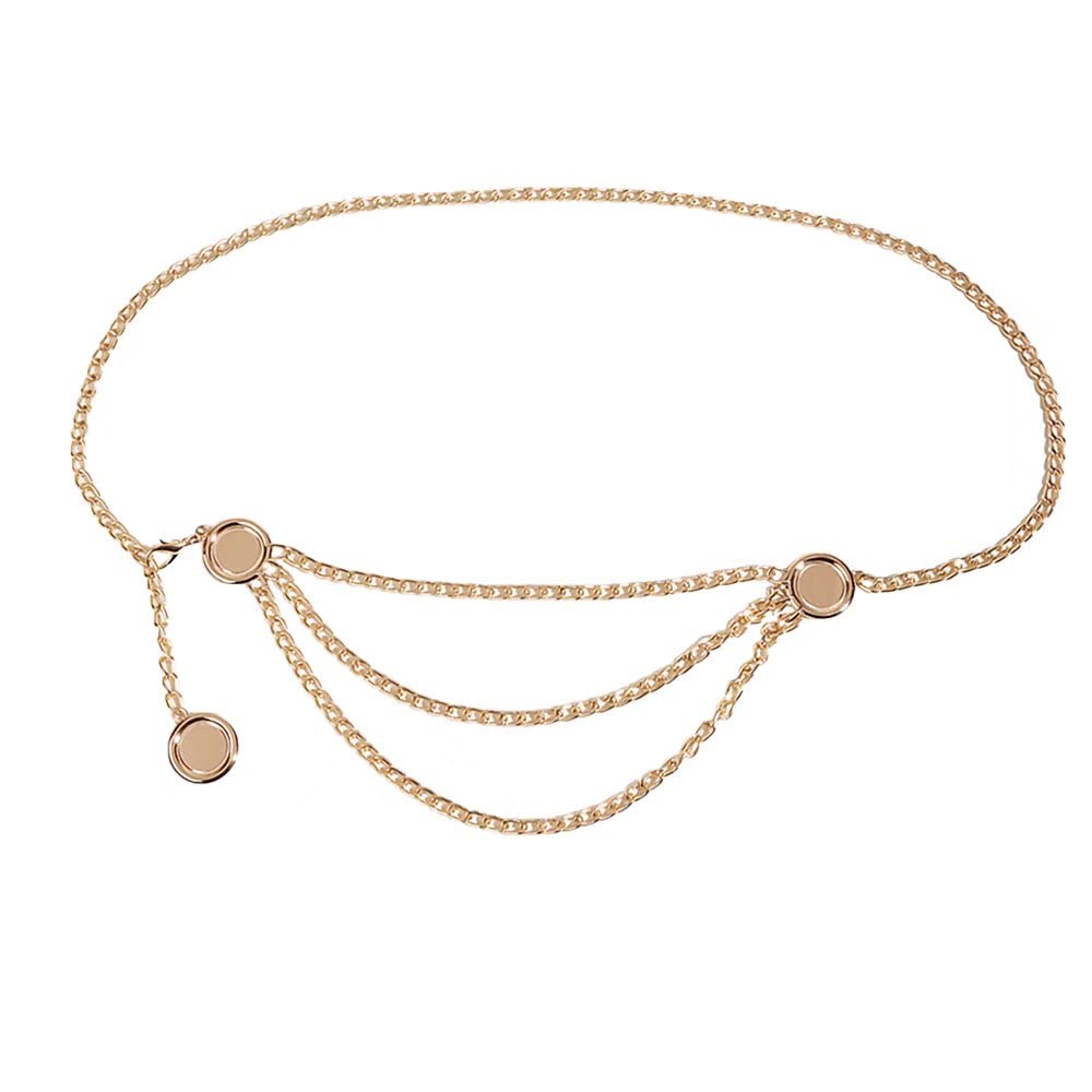 Stylish Women's Metal Chain Belt - Adjustable Boho Waist Belt with Punk Design for Jeans, Pants & Dresses | Perfect for Music Festivals, Night Out & Boho Fashion