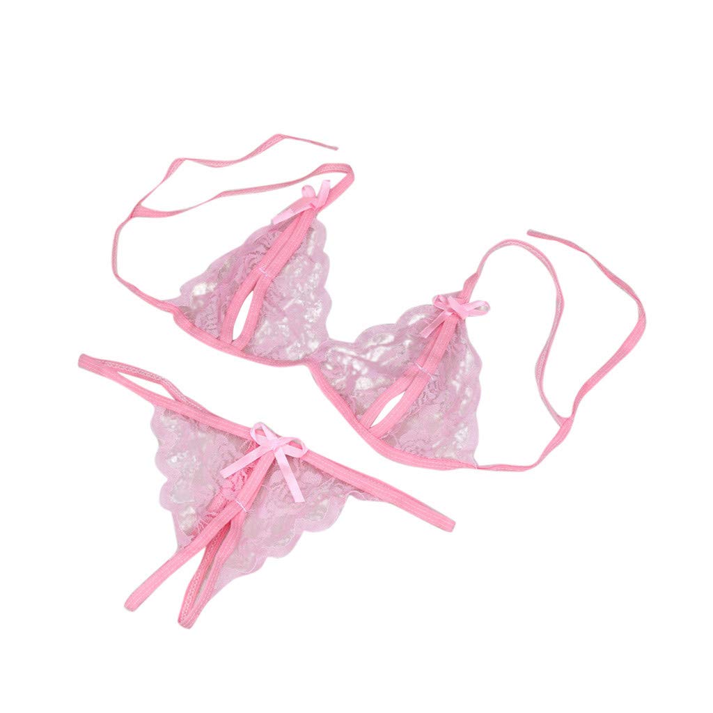 **Sexy Lingerie for Women - 2 Piece See-Through Bra & Panty Set - Naughty Boudoir Outfits for Sleepwear & Romantic Nights**